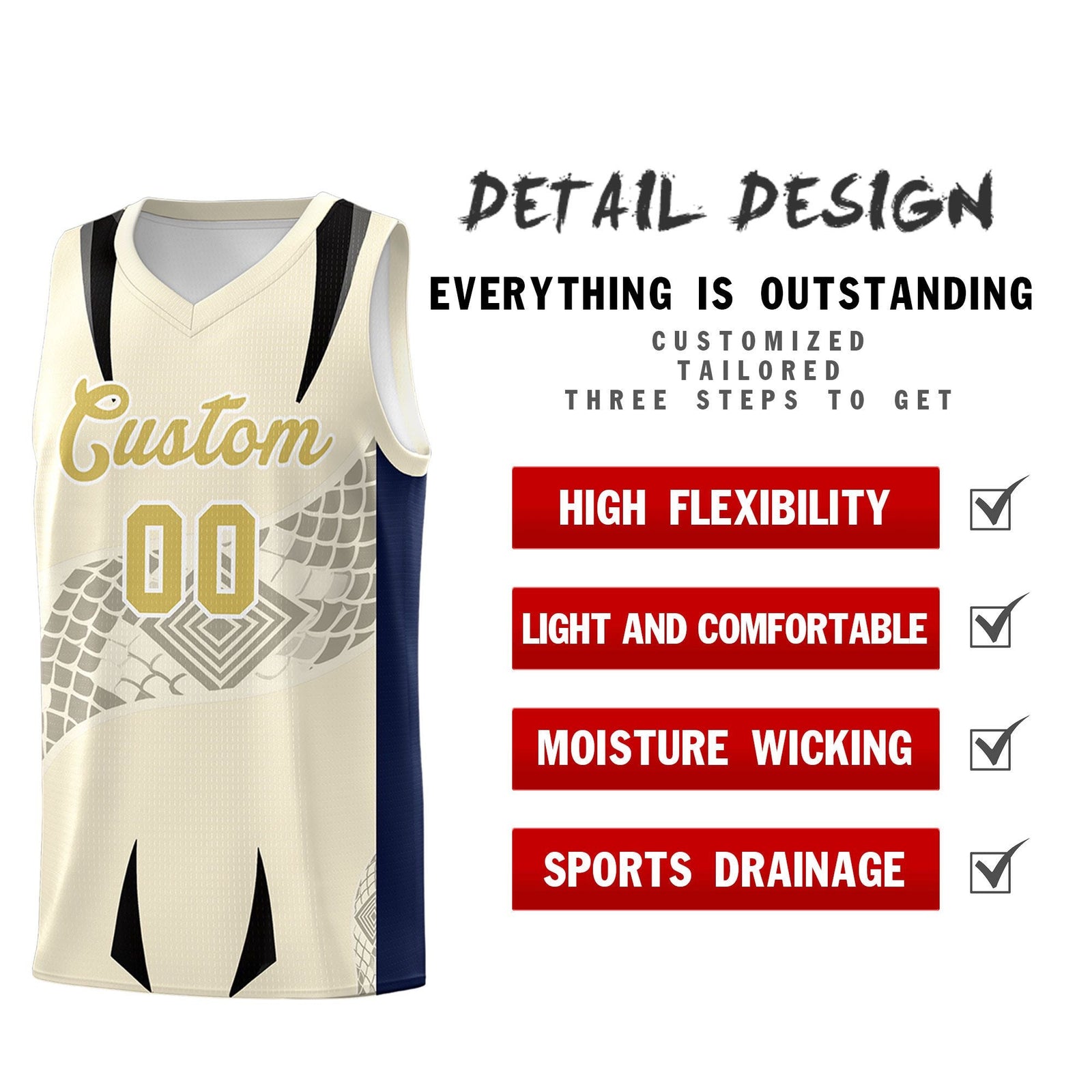 Custom Light Khaki Navy Snake Scale Venomous Fang for Leagues Graffiti Pattern Basketball Suit Jersey