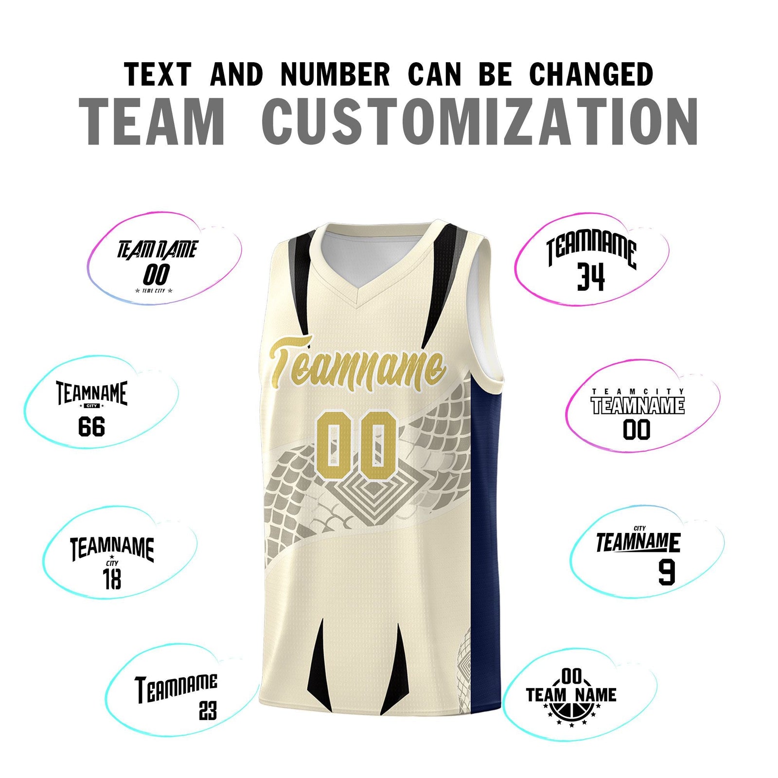 Custom Light Khaki Navy Snake Scale Venomous Fang for Leagues Graffiti Pattern Basketball Suit Jersey