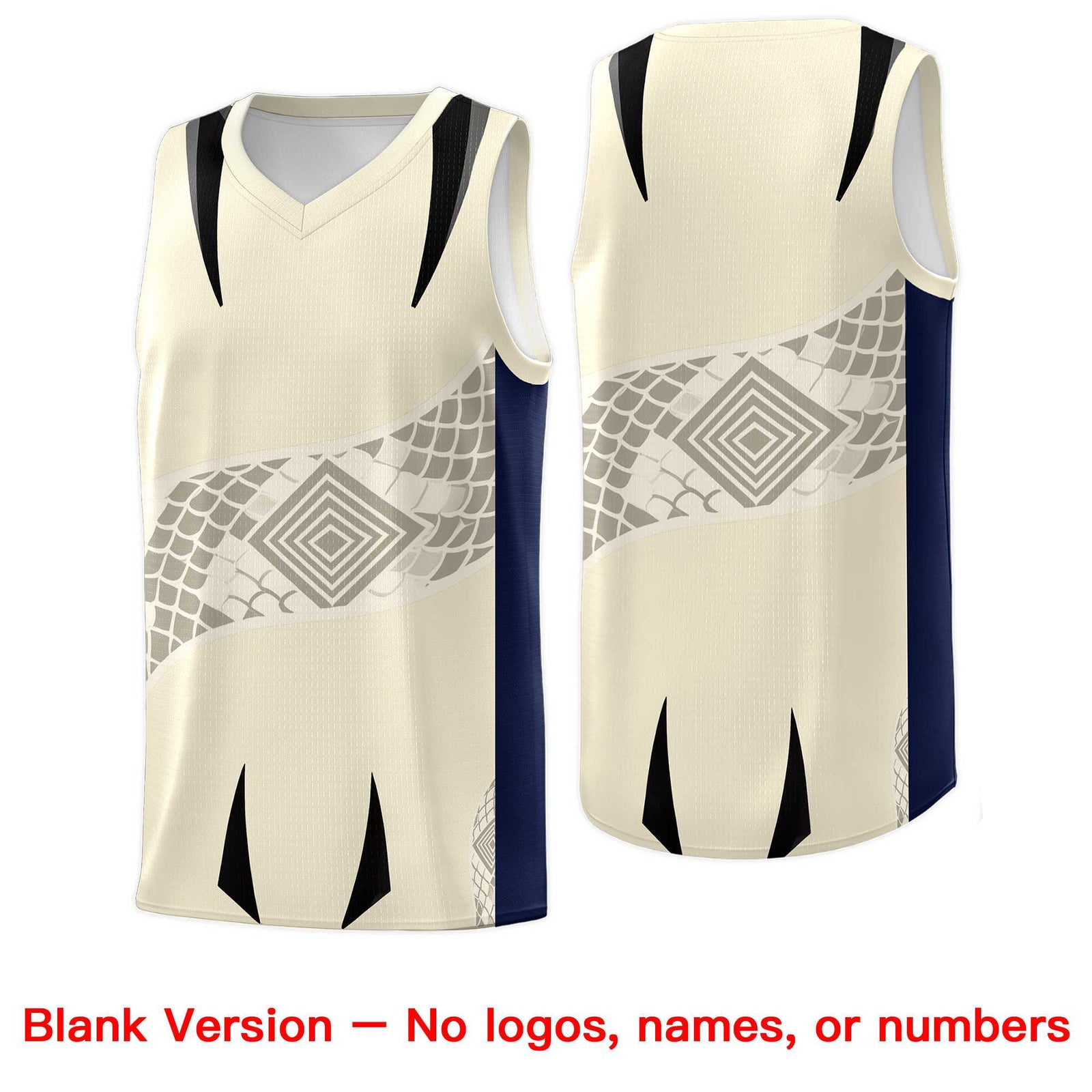 Custom Light Khaki Navy Snake Scale Venomous Fang for Leagues Graffiti Pattern Basketball Suit Jersey