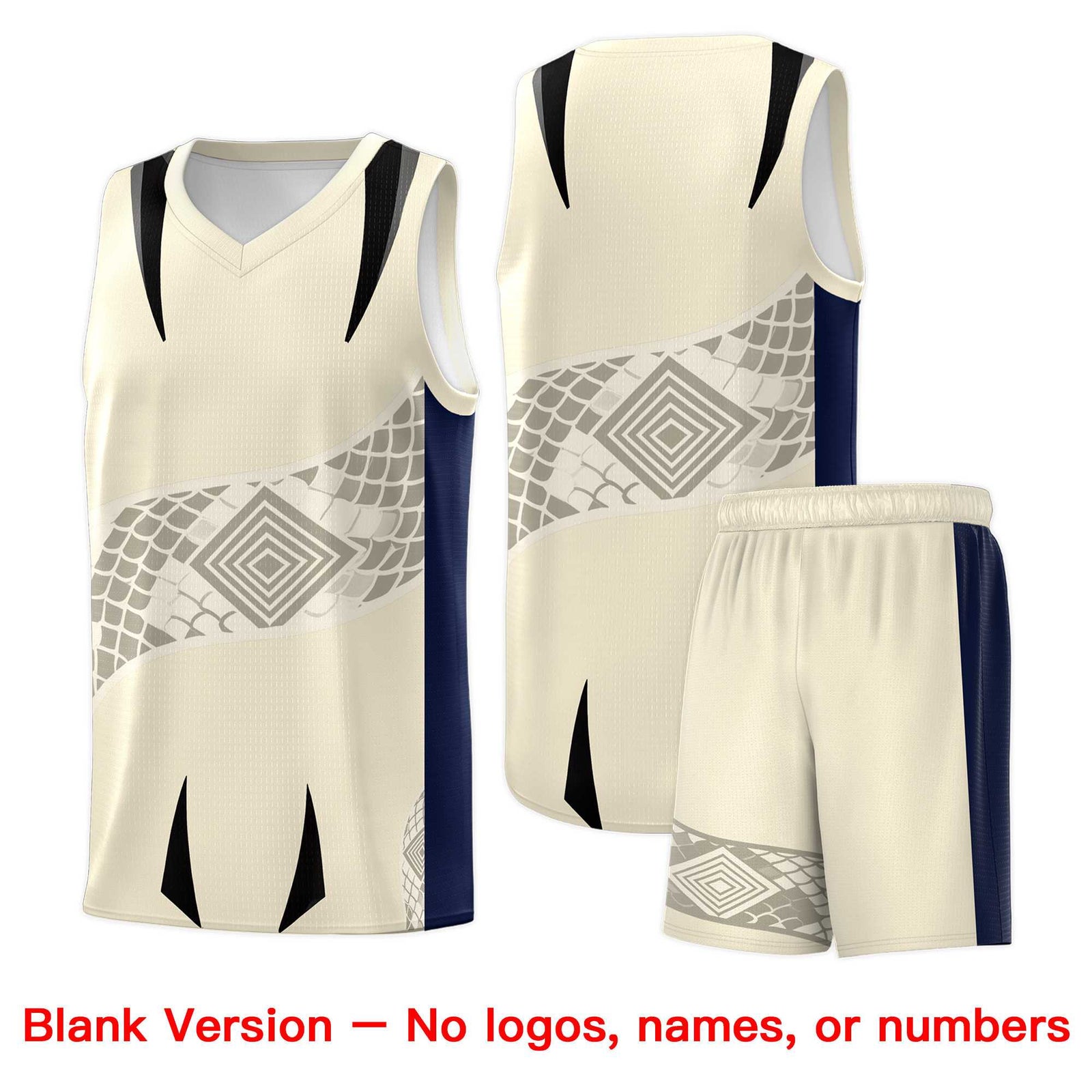Custom Light Khaki Navy Snake Scale Venomous Fang for Leagues Graffiti Pattern Basketball Suit Jersey