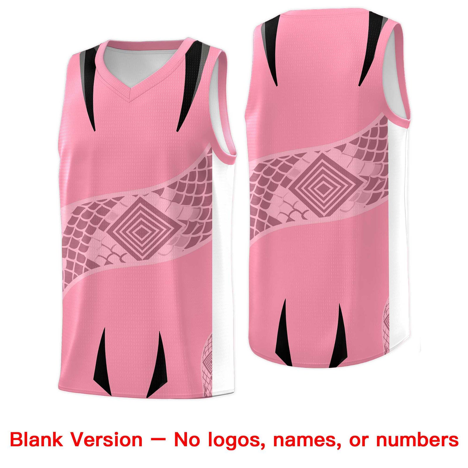 Custom Light Pink White Snake Scale Venomous Fang for Leagues Graffiti Pattern Basketball Suit Jersey