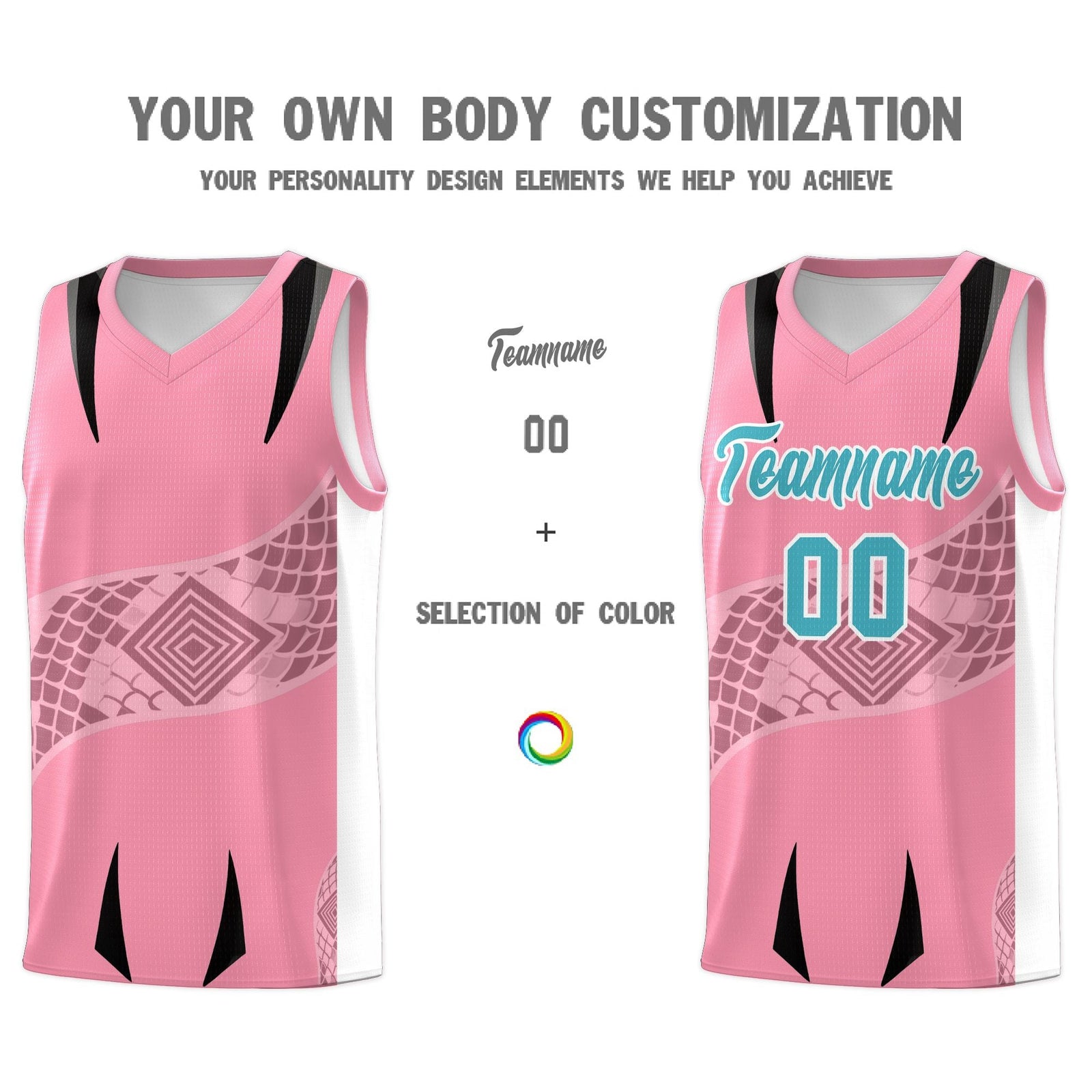 Custom Light Pink White Snake Scale Venomous Fang for Leagues Graffiti Pattern Basketball Suit Jersey