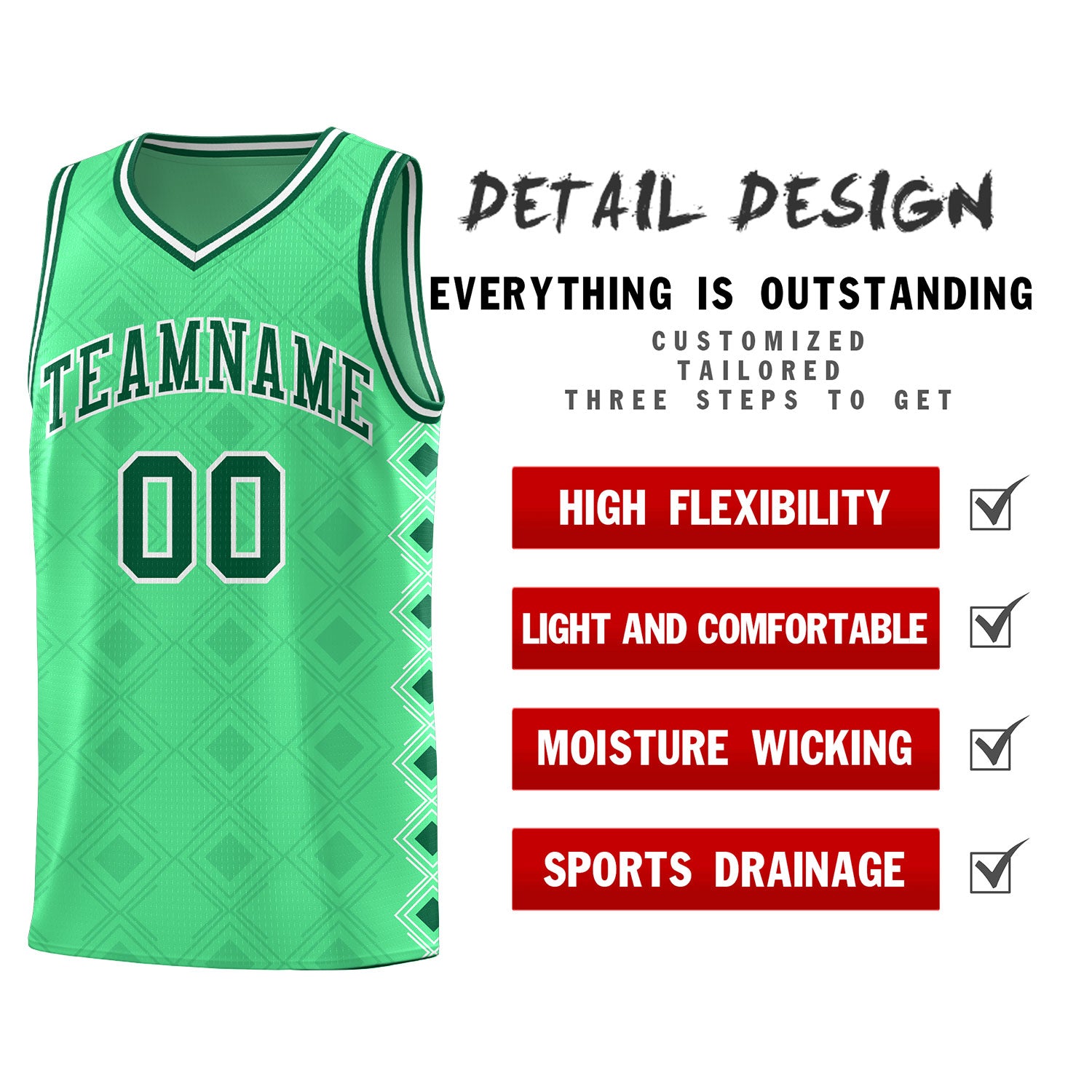 Custom Bright Green Side Blocks Sports Uniform Basketball Jersey
