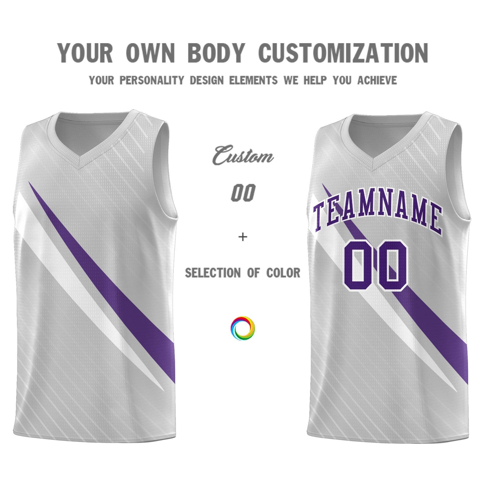 Custom Gray Diagonal Pinstripe Pattern Color Block Sports Uniform Basketball Jersey