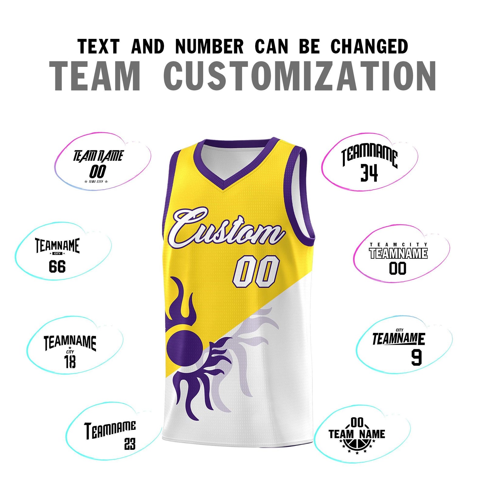 Custom Youth Basketball Jerseys - Gold White Radiant Sun Design Two Tone Uniforms