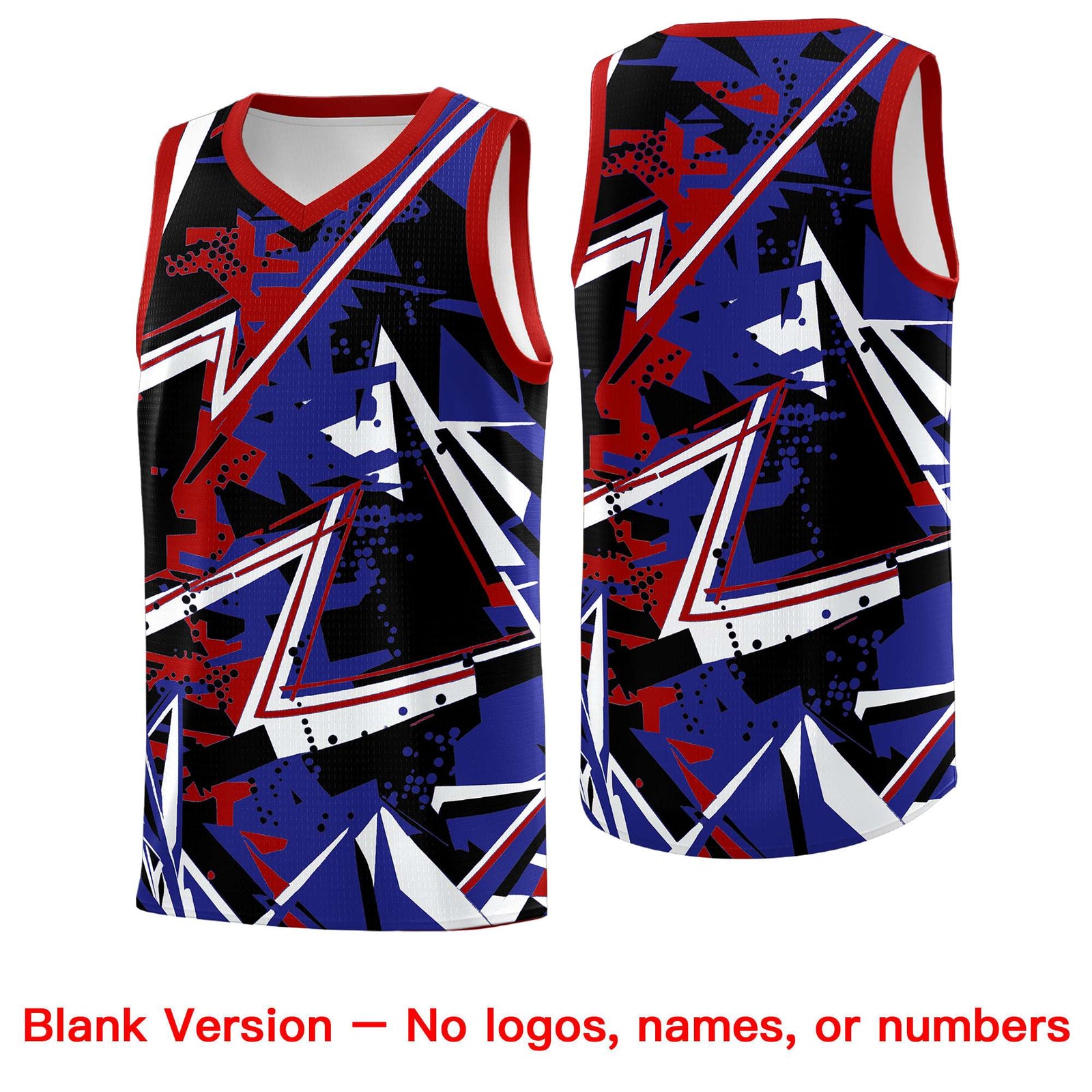 Custom Youth Basketball Jerseys Royal Red Abstract Graffiti Urban Style Personalized Uniform