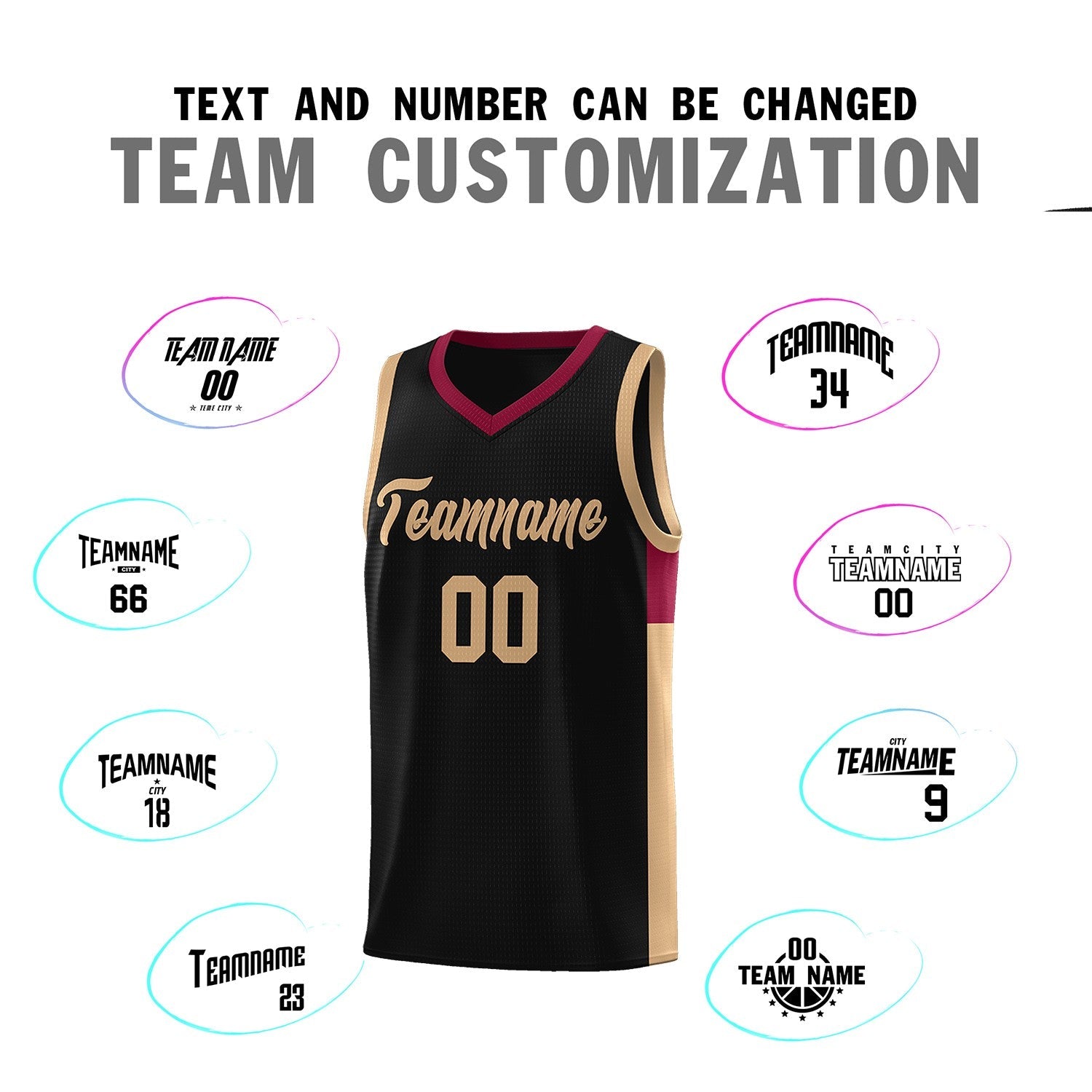 Custom Black Old Gold Side Two-Tone Classic Sports Uniform Basketball Jersey