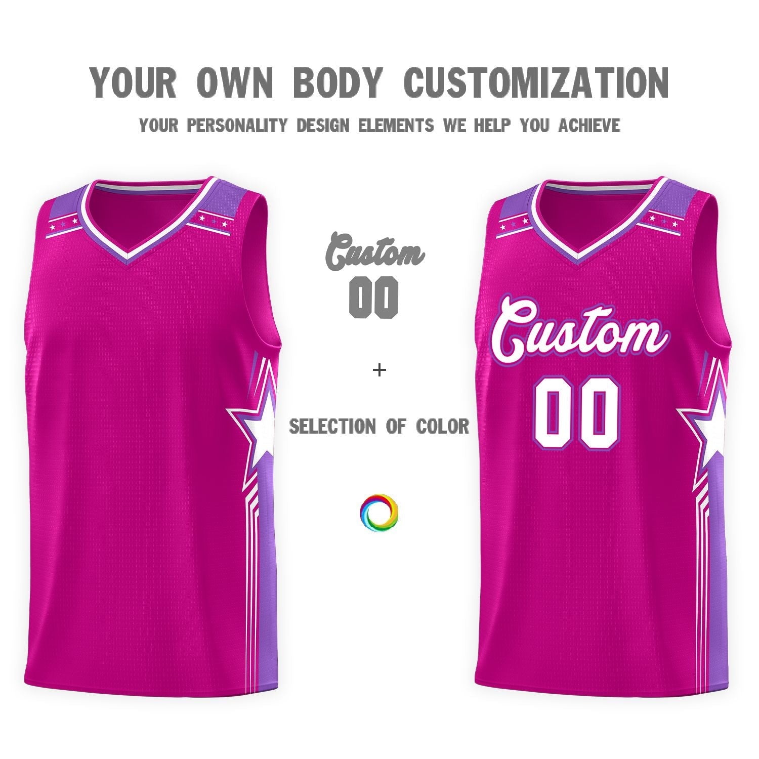 Custom Red White Star Graffiti Pattern Sports Uniform Basketball Jersey