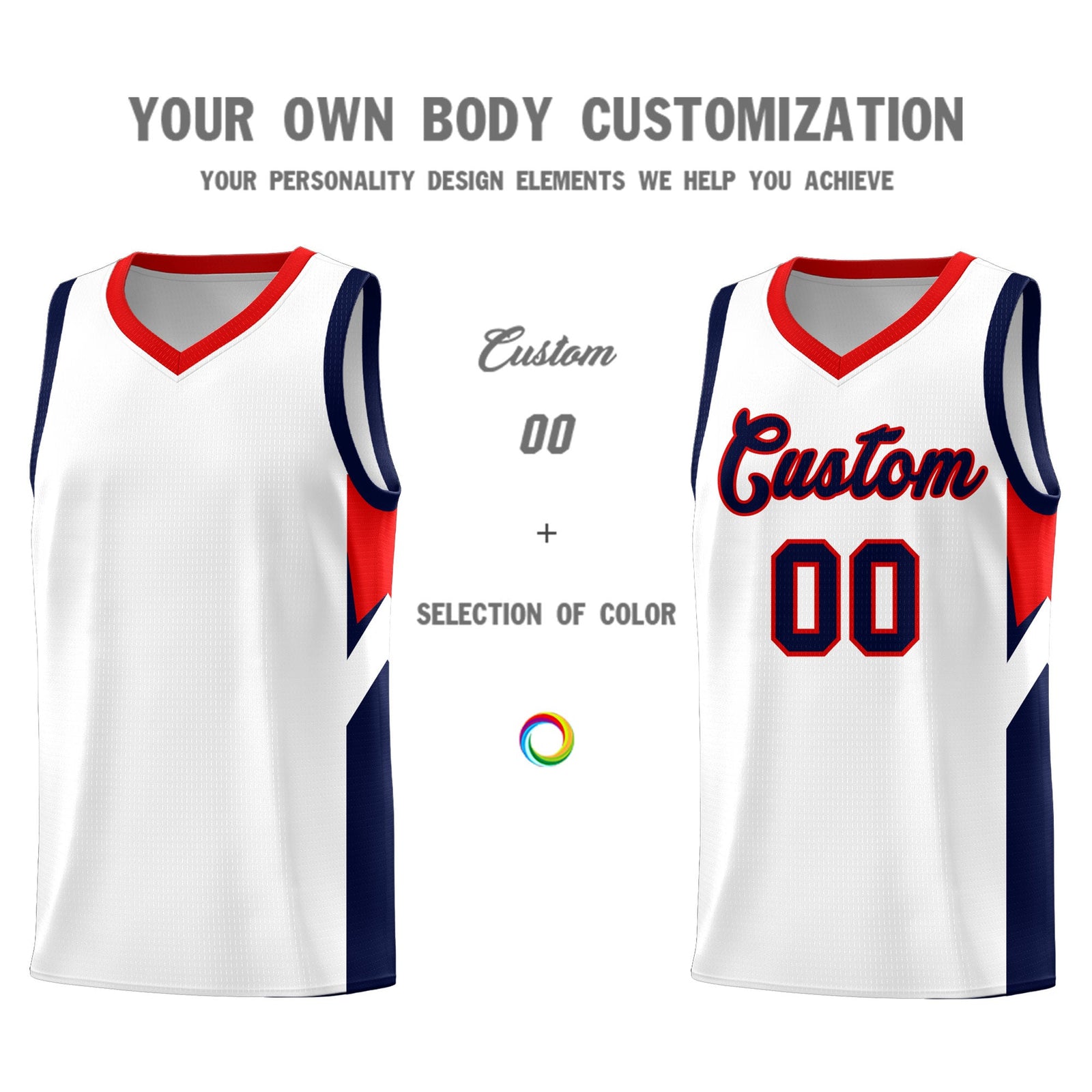 Custom White Red Side Design Sets Sports Uniform Basketball Jersey