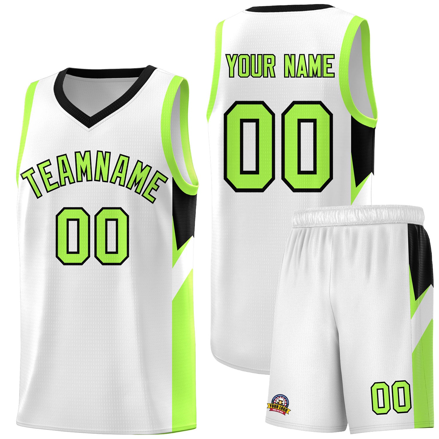 Custom White Black Side Design Sets Sports Uniform Basketball Jersey