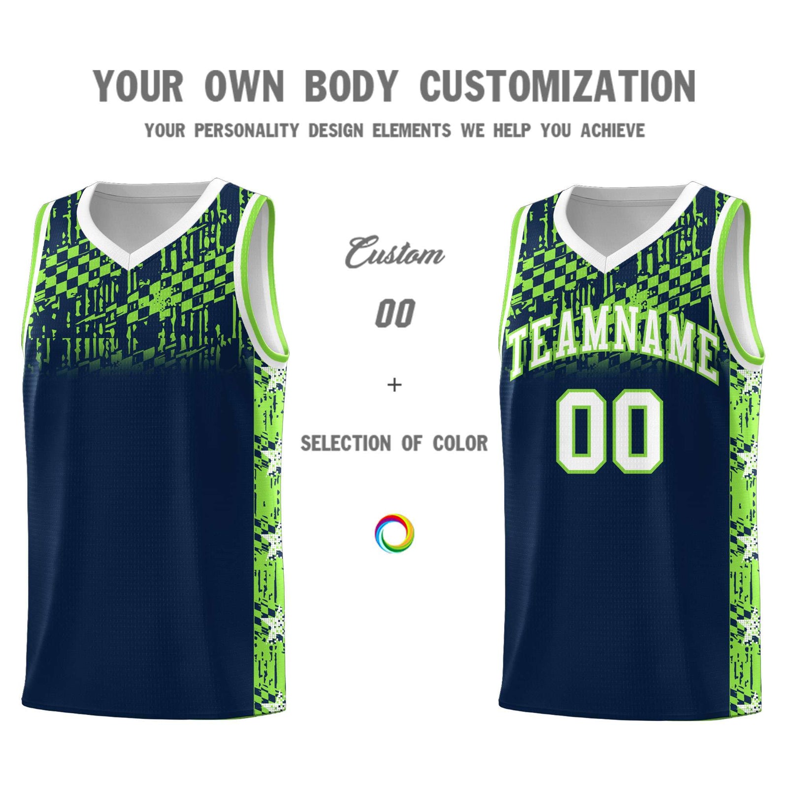 Custom Navy Mosaic Stars Pattern Sports Uniform Basketball Jersey