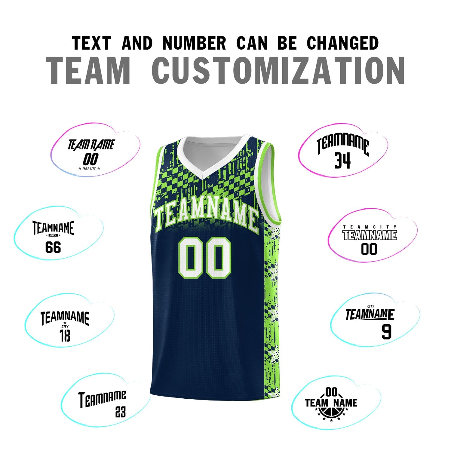 Custom Navy Mosaic Stars Pattern Sports Uniform Basketball Jersey