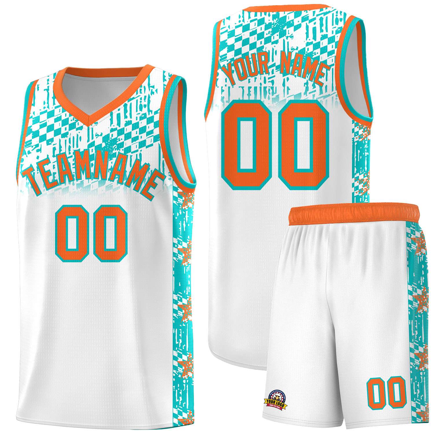 Custom White Mosaic Stars Pattern Sports Uniform Basketball Jersey