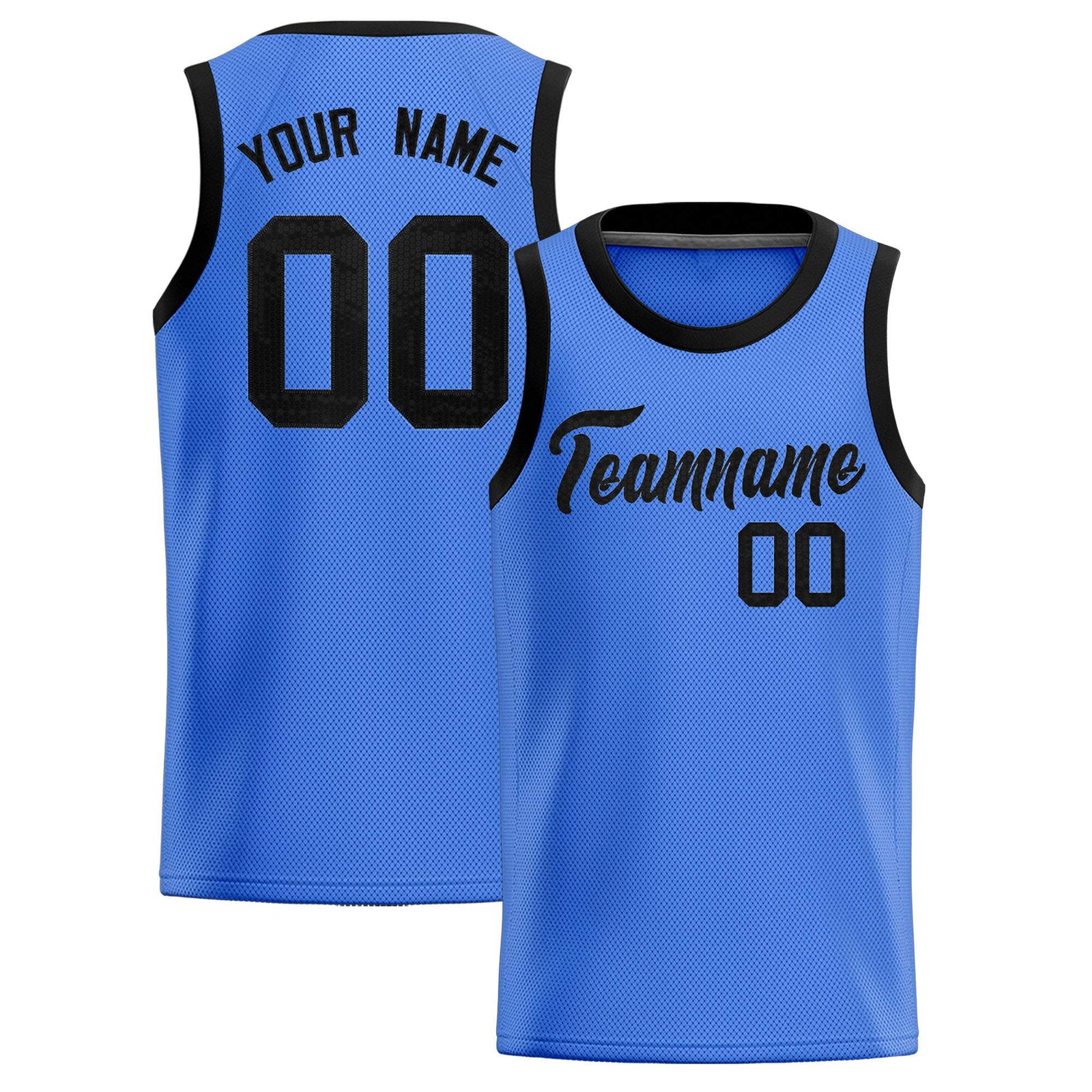 Custom Powder Blue Sequined Tops Athletic Basketball Jersey