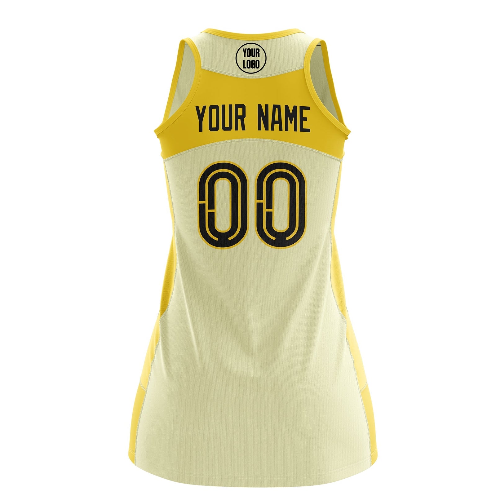 Custom Netball Dress | Cream Gold Classic Style Two-Tone Match Day Uniform