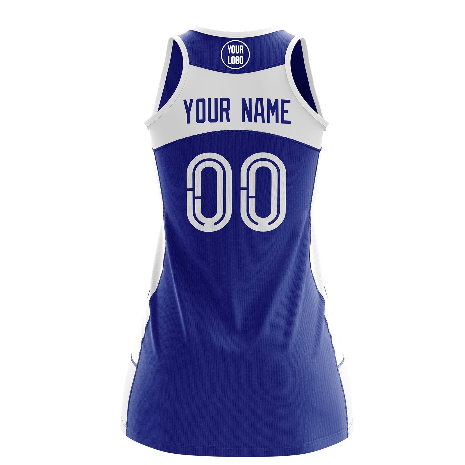 Custom Netball Dress | Royal Blue White Classic Style Two-Tone Breathable Performance Sportswear