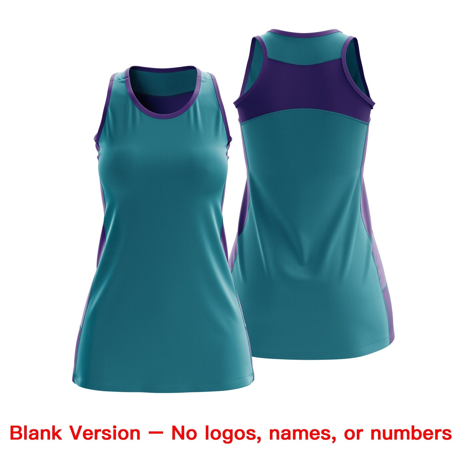 Custom Netball Dress | Teal Purple Classic Style Two-Tone Match Day Uniform