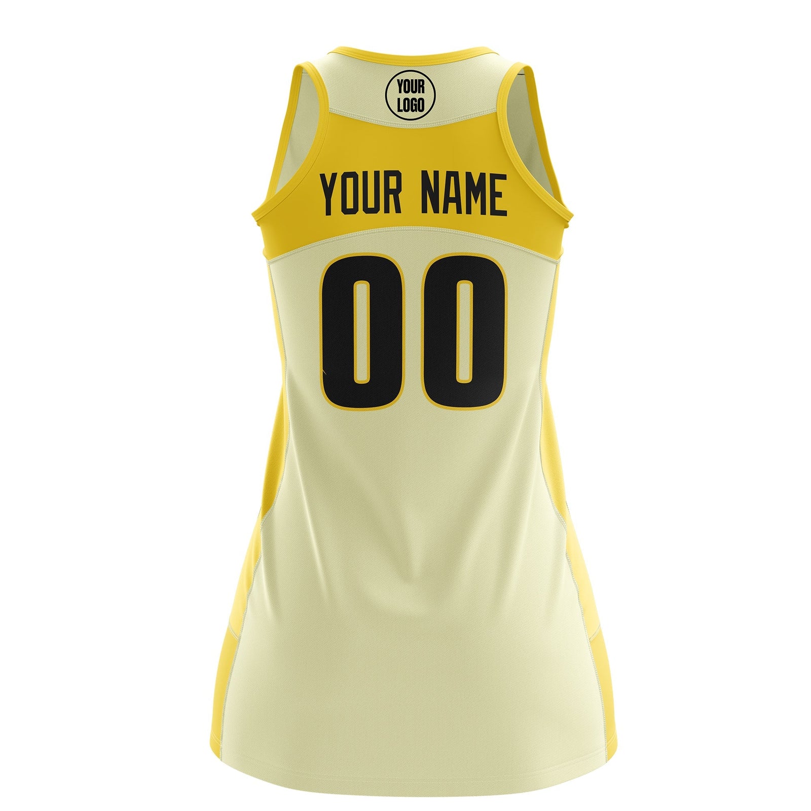 Custom Netball Dress | Cream Gold Classic Style Two-Tone Match Day Uniform