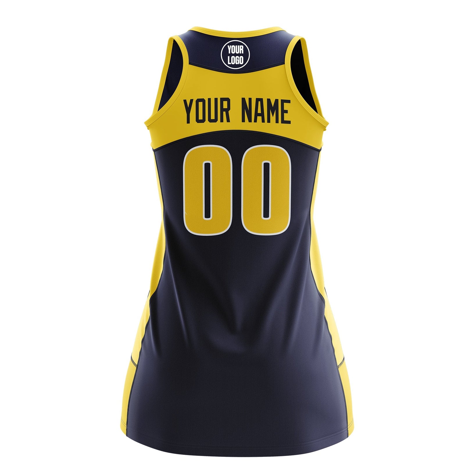 Custom Netball Dress | Navy Gold Classic Style Two-Tone Breathable Performance Sportswear