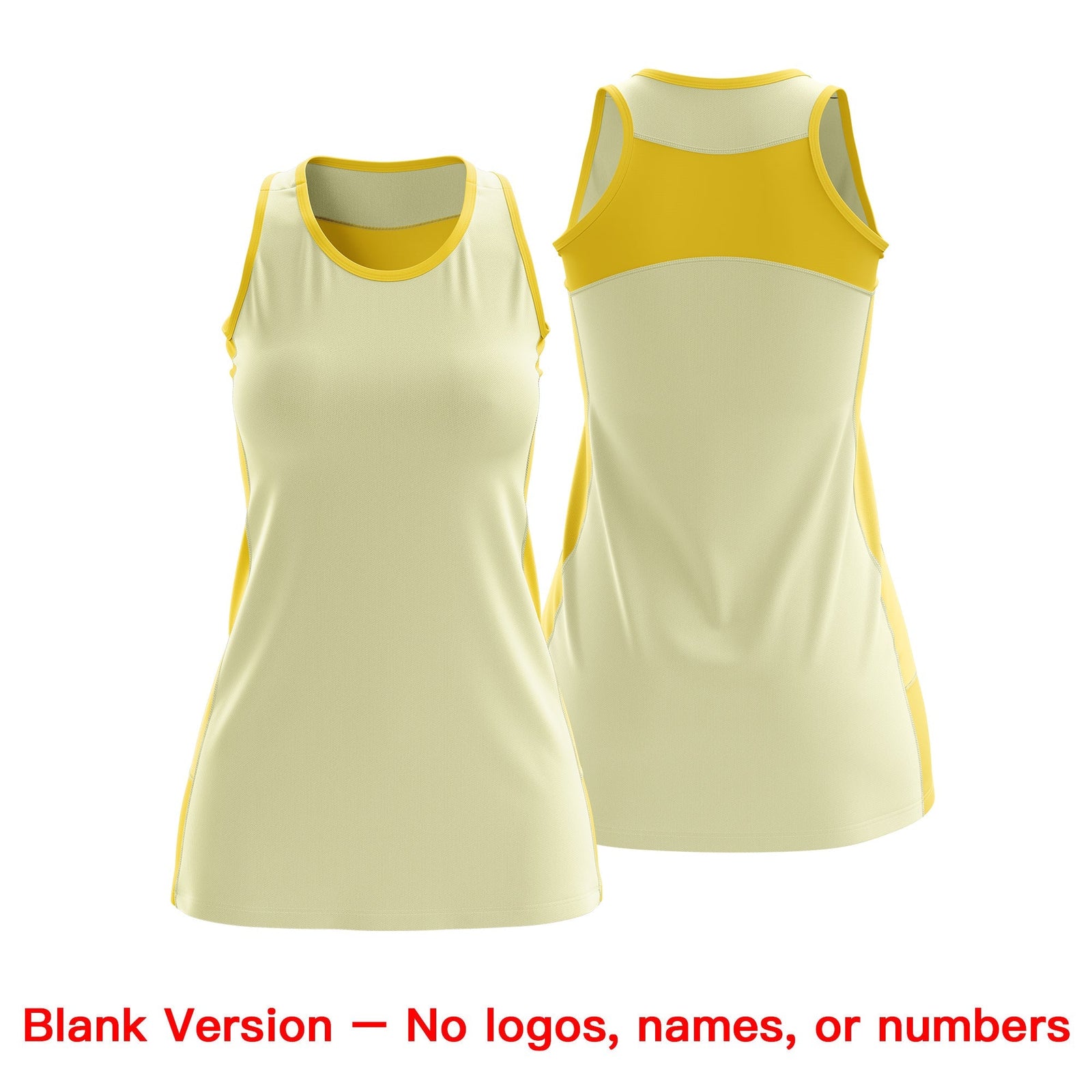 Custom Netball Dress | Cream Gold Classic Style Two-Tone Match Day Uniform