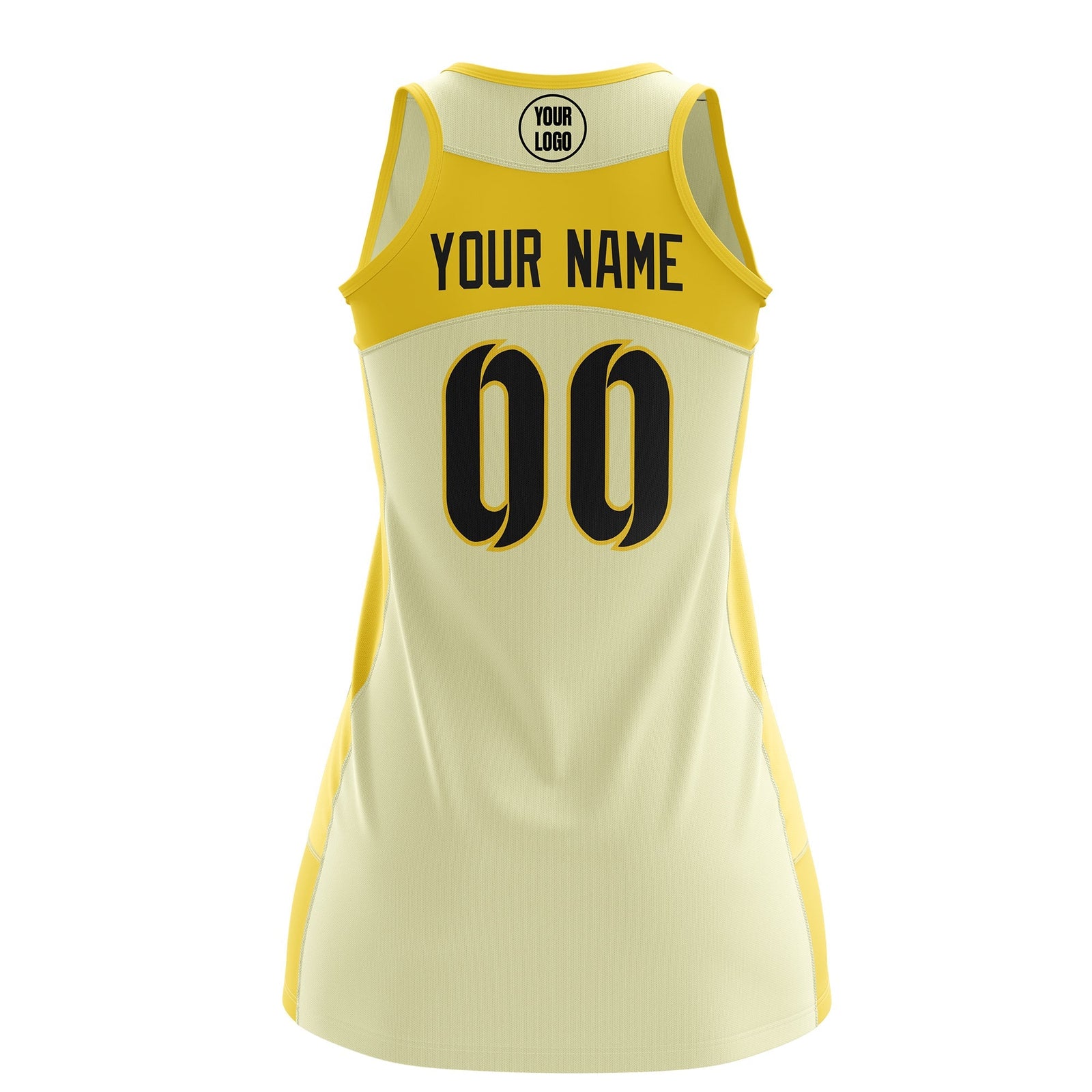 Custom Netball Dress | Cream Gold Classic Style Two-Tone Match Day Uniform