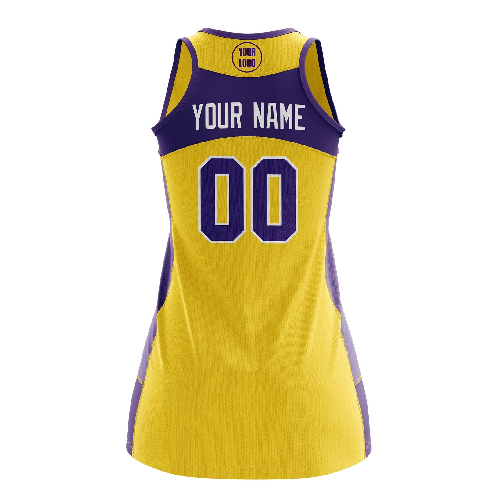 Custom Netball Dress | Gold Purple Classic Style Two-Tone Match Day Uniform