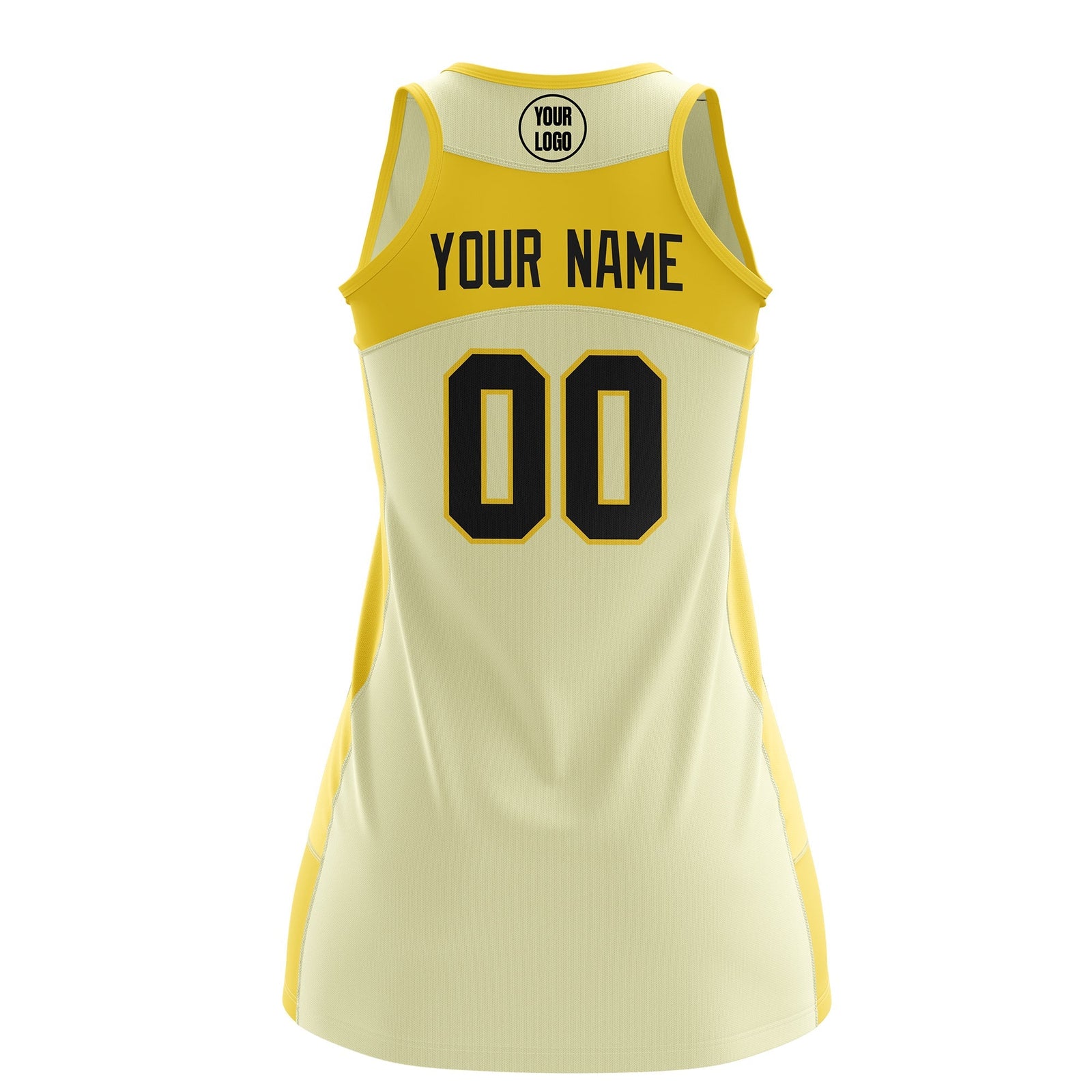 Custom Netball Dress | Cream Gold Classic Style Two-Tone Match Day Uniform
