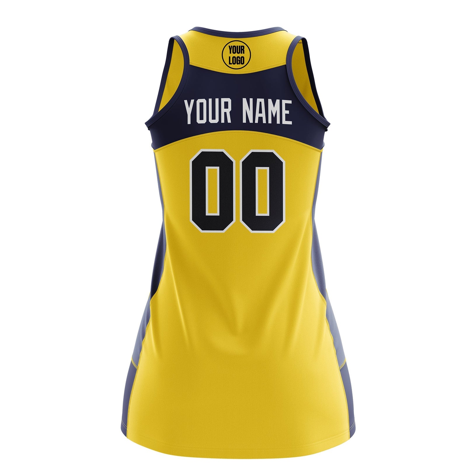 Custom Netball Dress | Gold Navy Classic Style Two-Tone Professional Team Uniforms