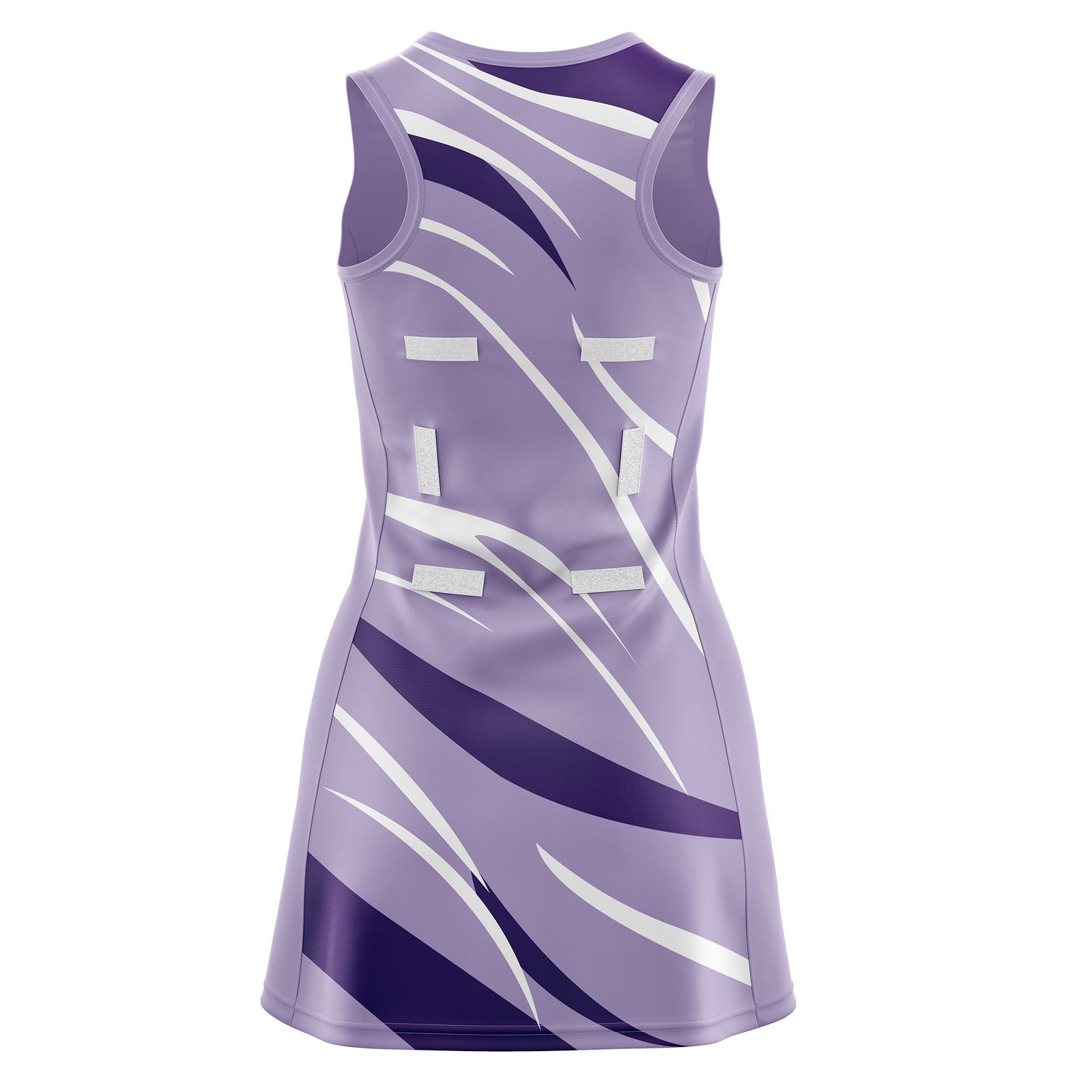 Custom Light Purple Purple Dynamic Stripes Lightweight & Drapable Netball Dress