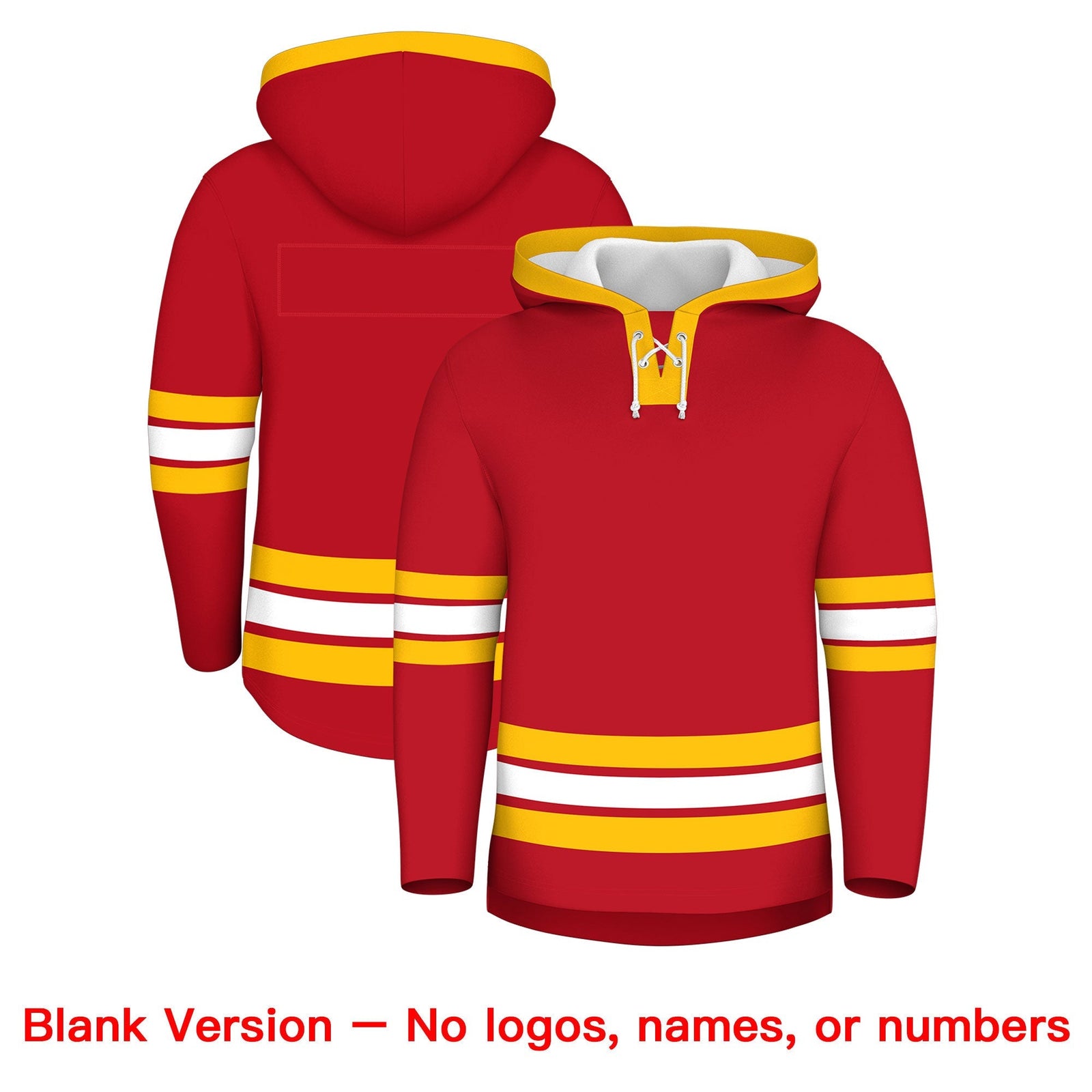 Custom Hockey Hoodie Jersey Red White Classic Style for Men&Youth