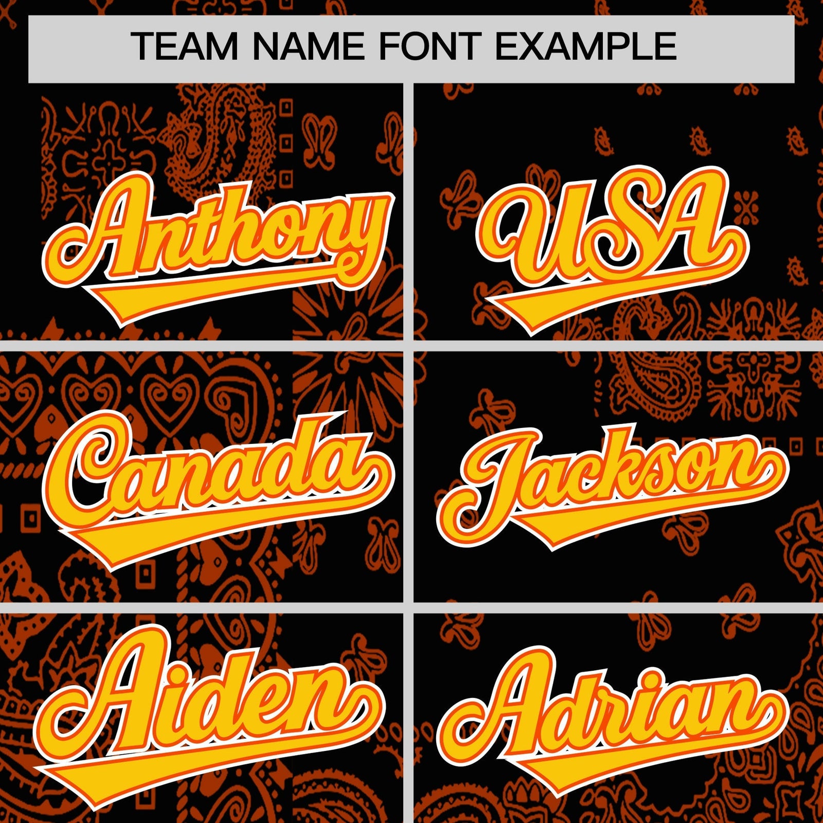 Custom Orange White Black Cashew Flower Graffiti Pattern V-Neck Hockey Jersey| KXKSHOP