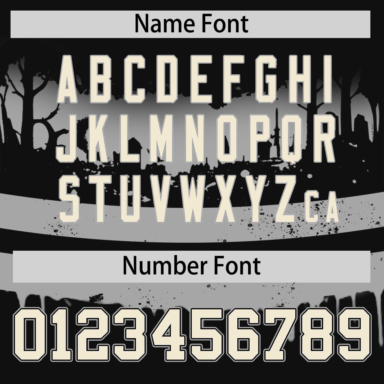 Custom Black Gray Cream Gradient Fashion Halloween Stretch Fabric Hockey Jersey| KXKSHOP