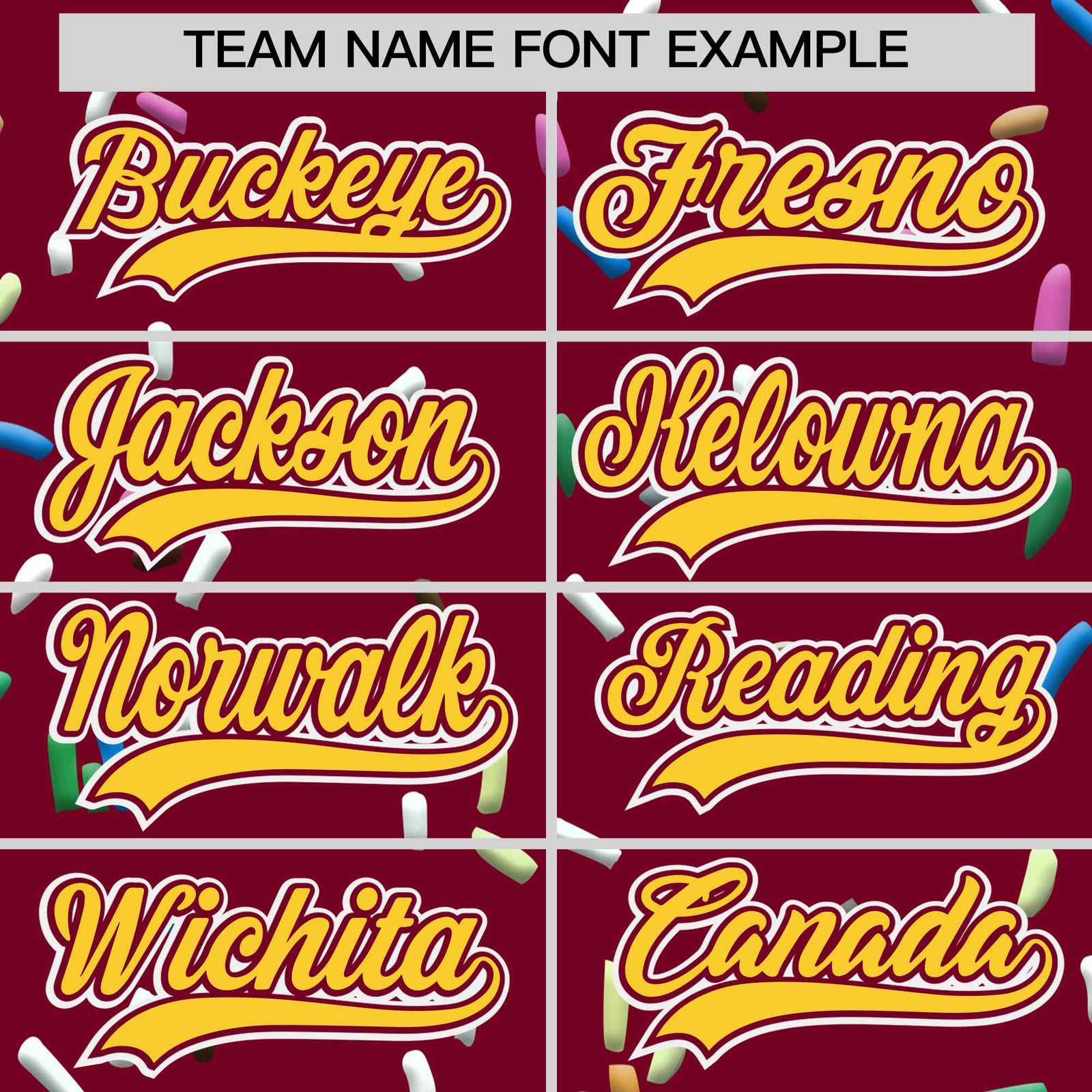Custom Crimson Gold Ice Cream Pattern Personalized V-Neck Hockey Jersey