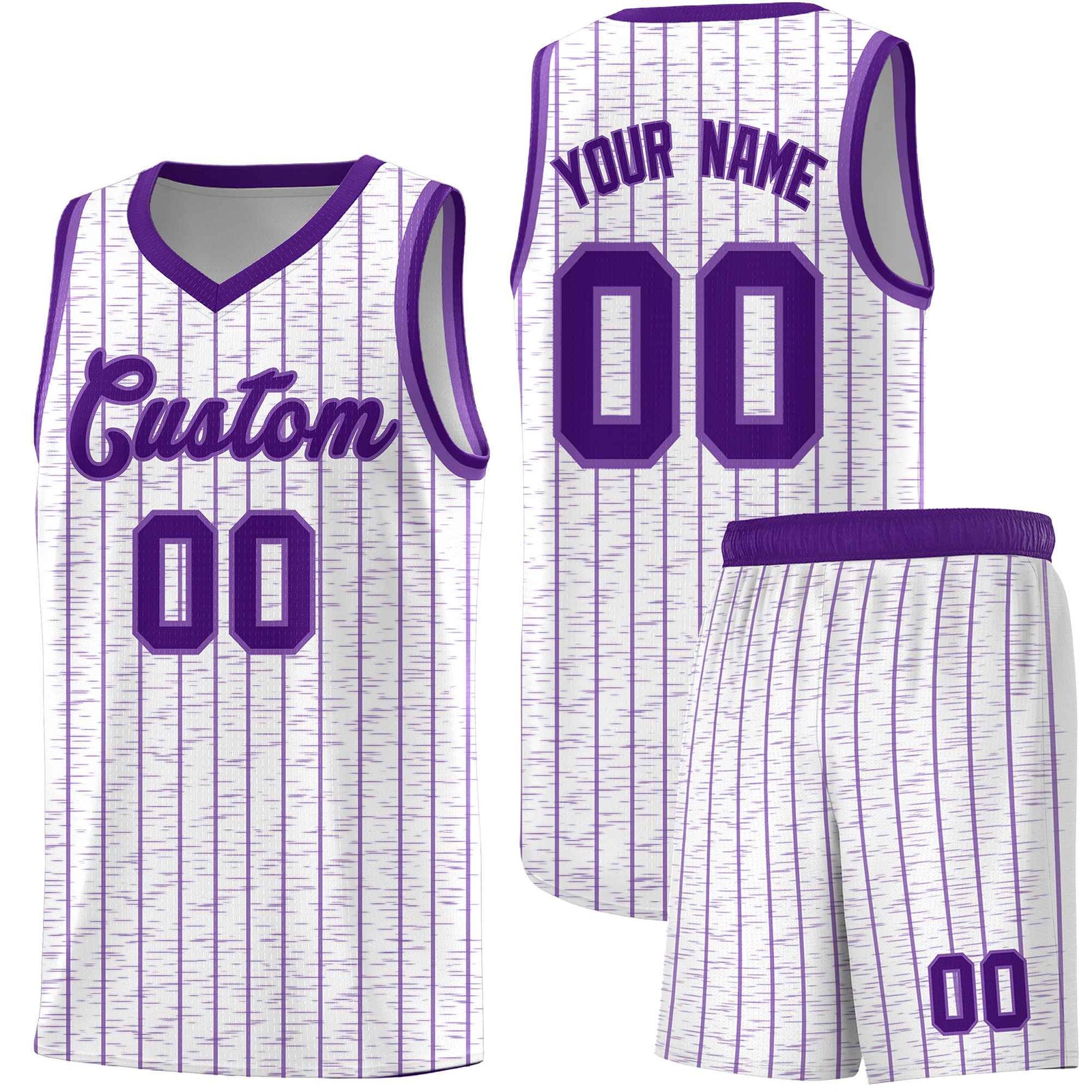 Custom White Custom Gray Pinstripe Retro Sets Uniform Basketball Jersey