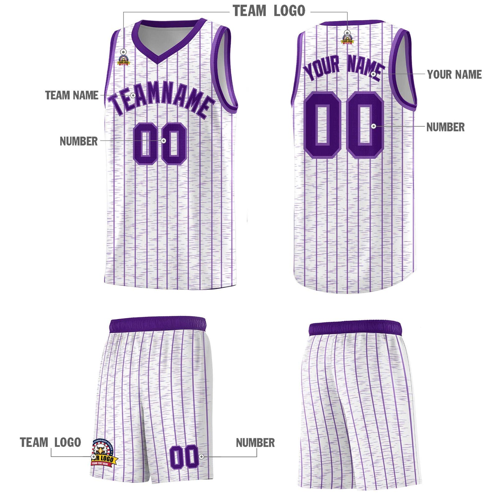 Custom White Custom Gray Pinstripe Retro Sets Uniform Basketball Jersey