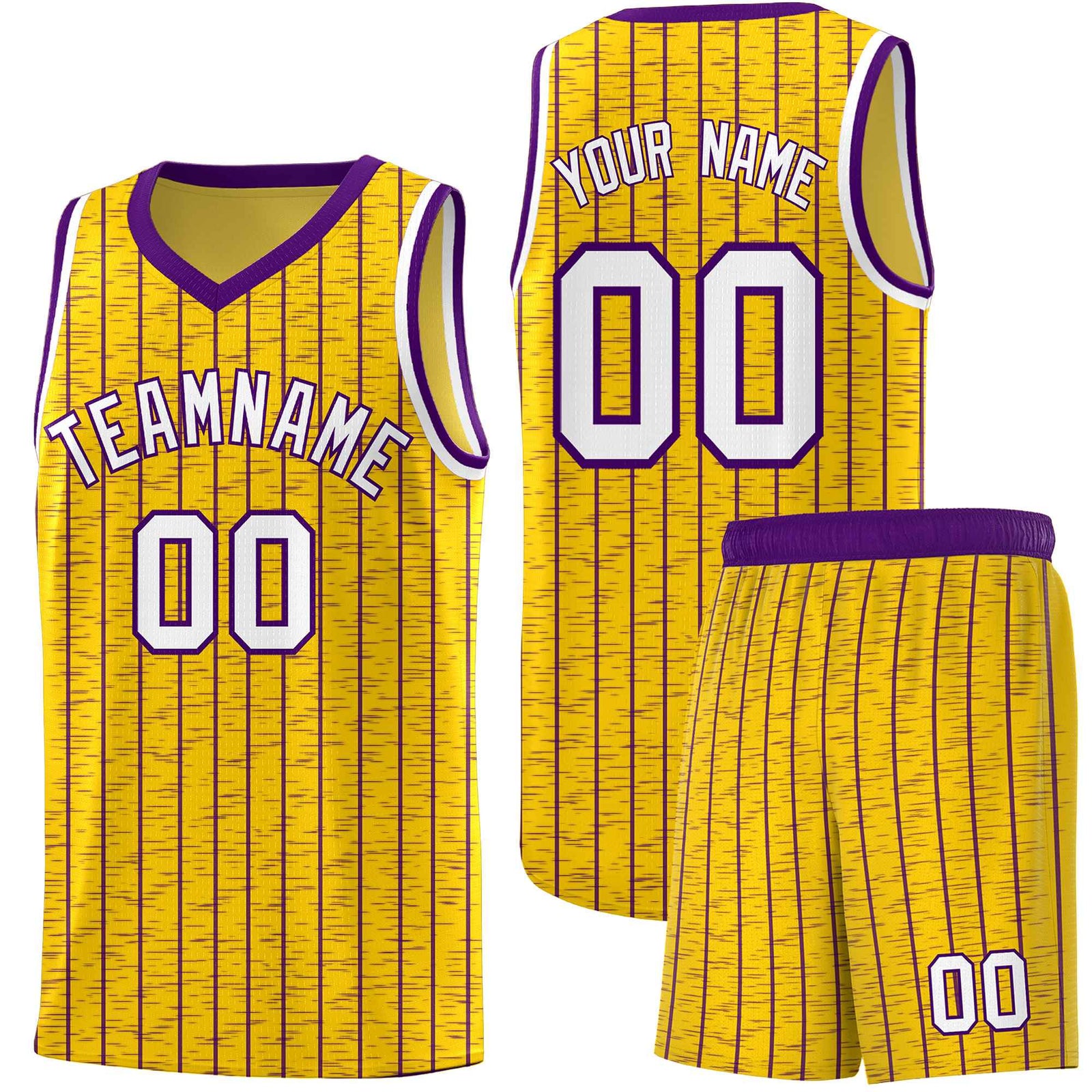Custom Gold Custom Gray Pinstripe Retro Sets Uniform Basketball Jersey