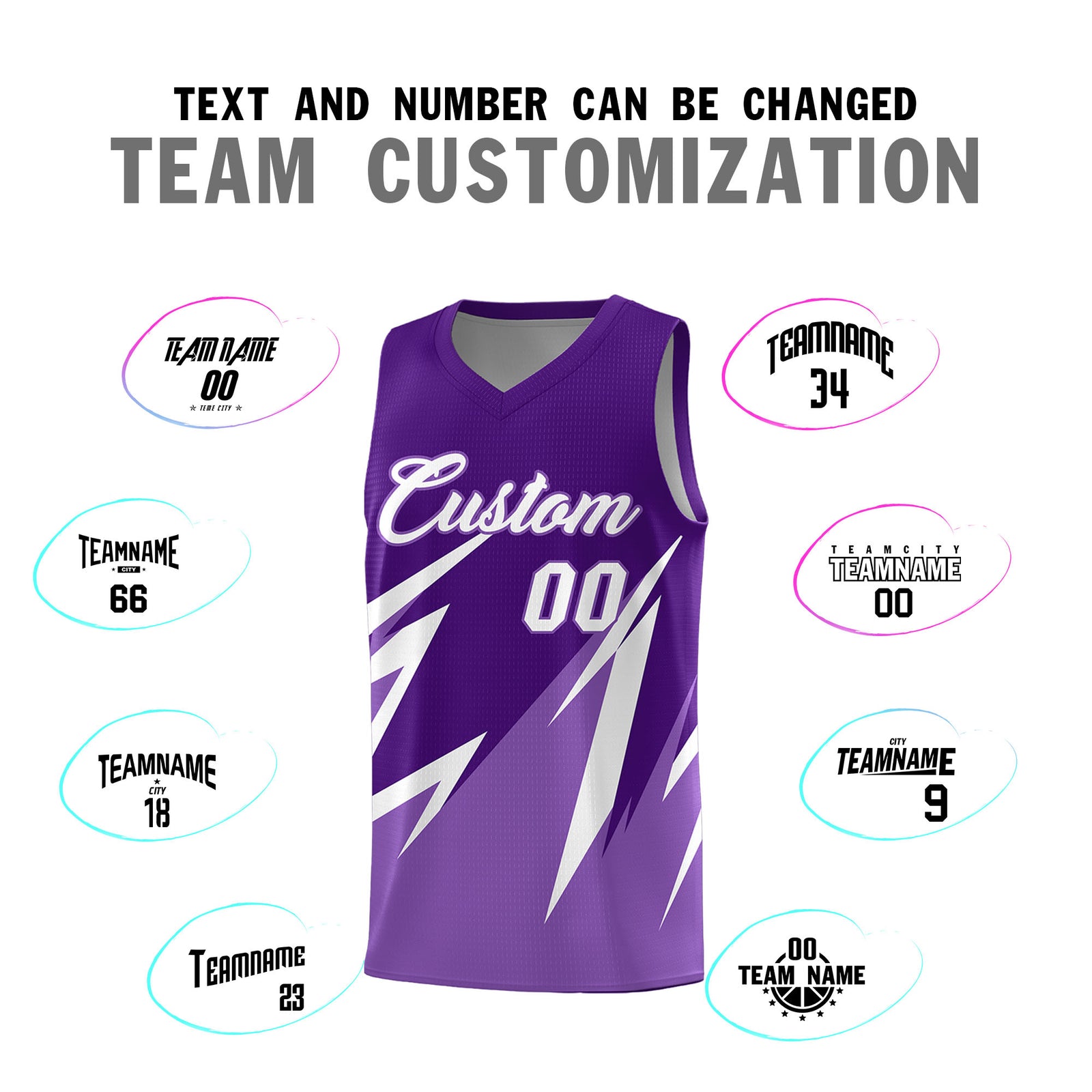 Custom Purple Abstract Mountain Pattern Sports Uniform Basketball Jersey