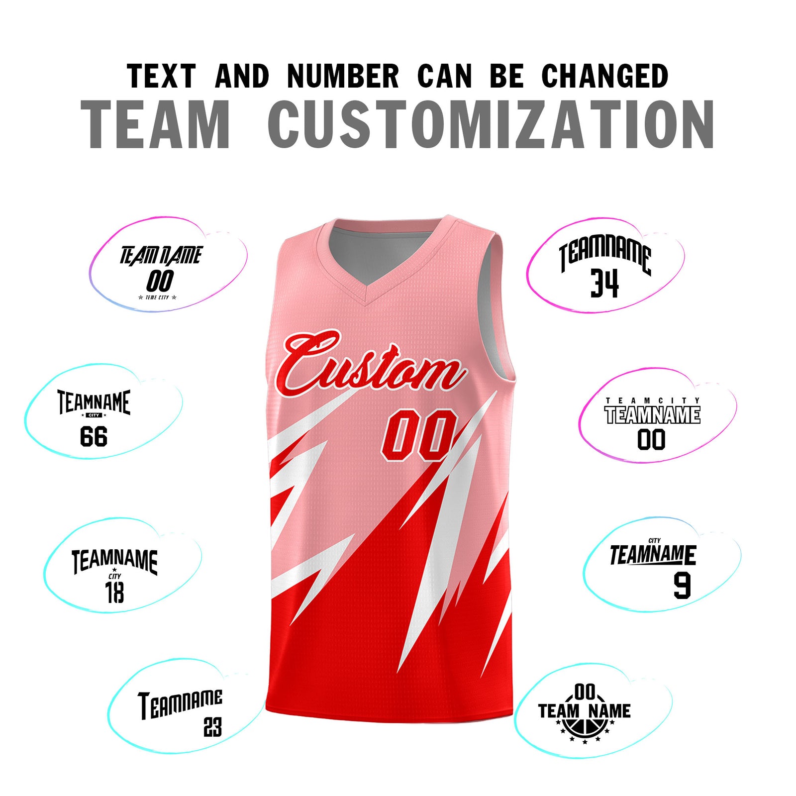 Custom Light Pink Abstract Mountain Pattern Sports Uniform Basketball Jersey