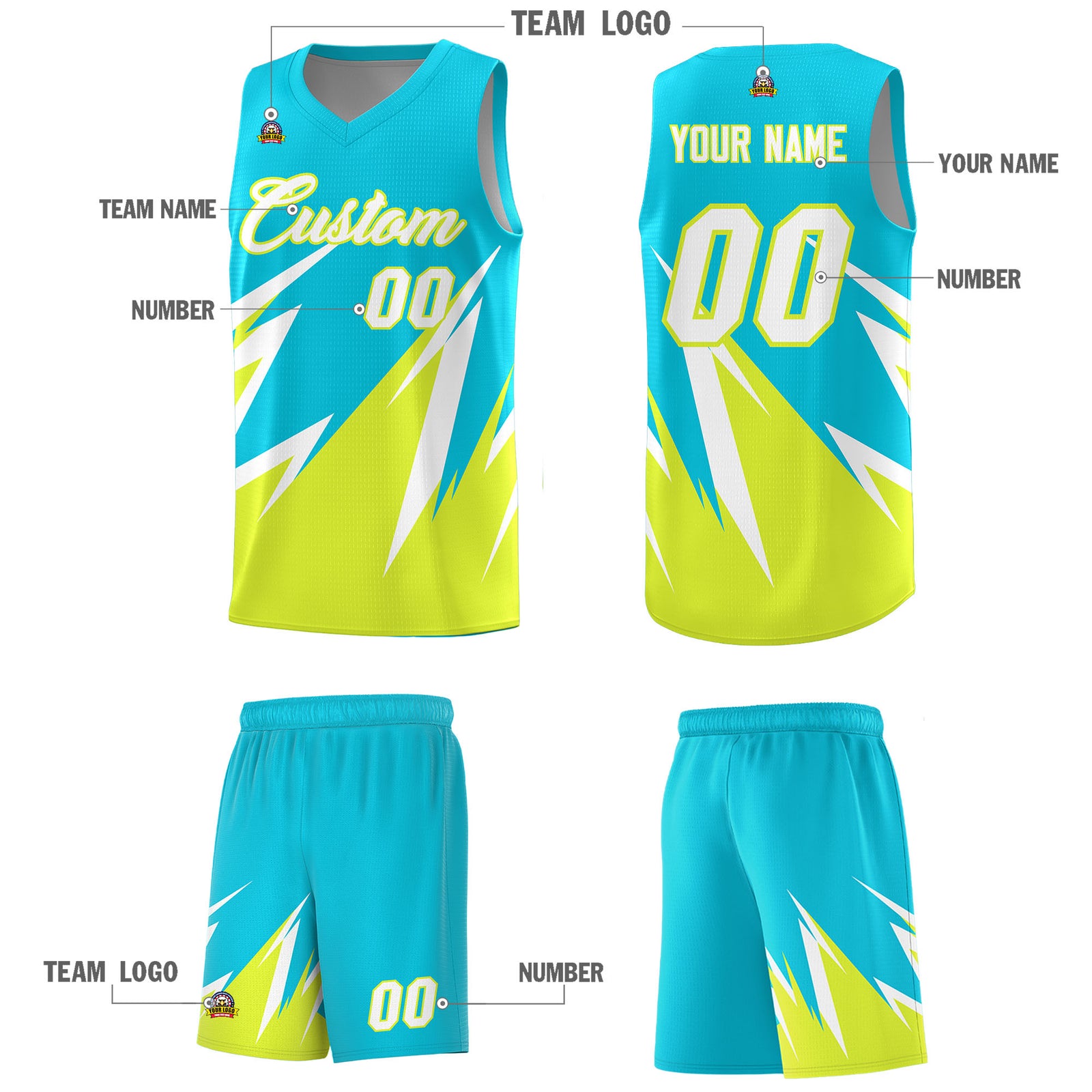 Custom Sky Blue Abstract Mountain Pattern Sports Uniform Basketball Jersey