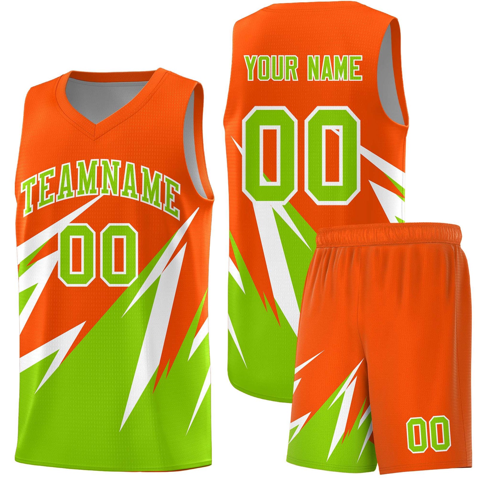 Custom Orange Abstract Mountain Pattern Sports Uniform Basketball Jersey