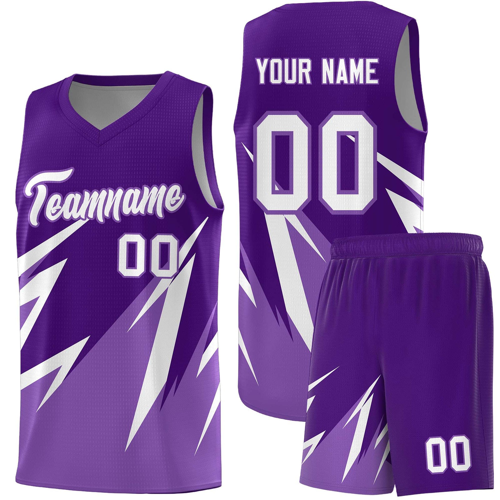 Custom Purple Abstract Mountain Pattern Sports Uniform Basketball Jersey