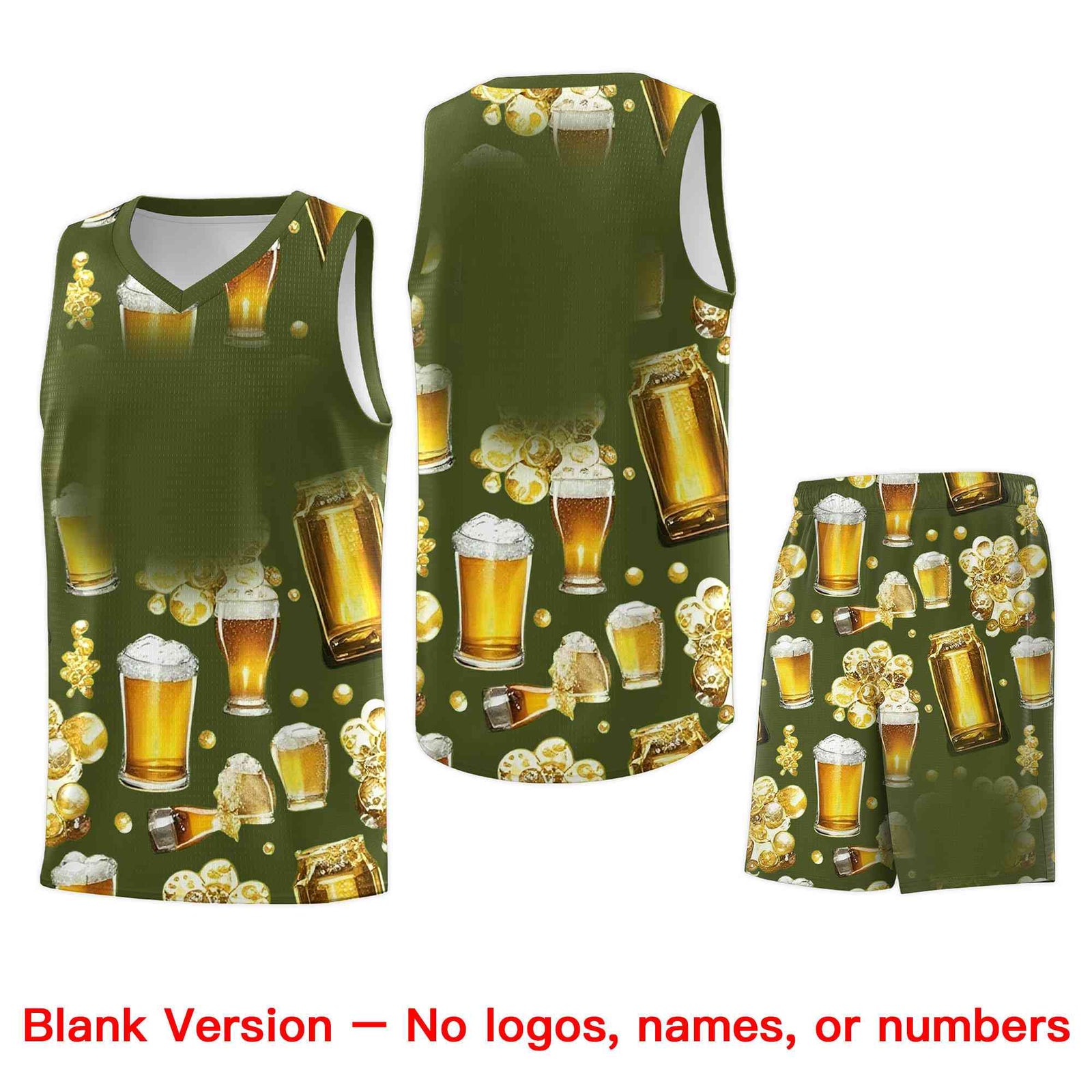 Custom Olive National Beer Day Personalized Beer Bubble Basketball Jersey | Perfect for parties | Dye-sublimation printing | KXKSHOP