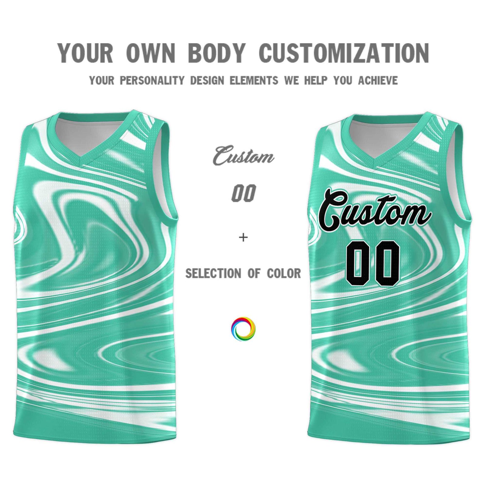 Custom Bright Green White Graffiti Pattern Fluids Style Sports Uniform Basketball Jersey Sets