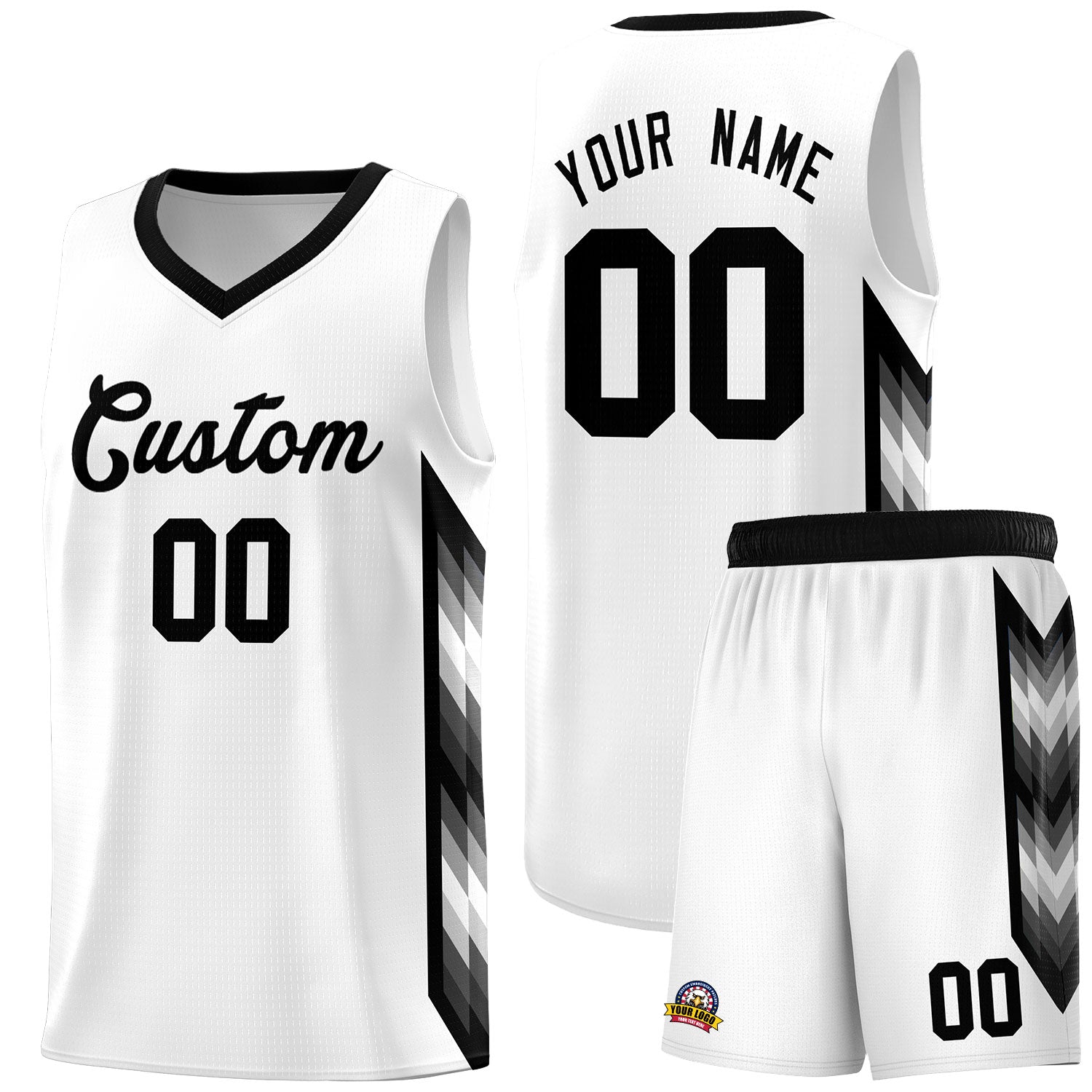 Custom White Mosaic Gradient Fashion Sports Uniform Basketball Jersey