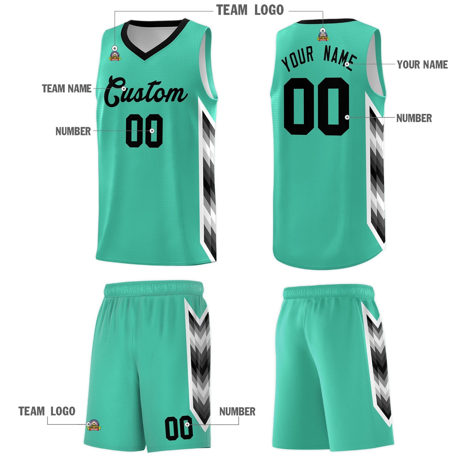 Custom Bright Green Mosaic Gradient Fashion Sports Uniform Basketball Jersey