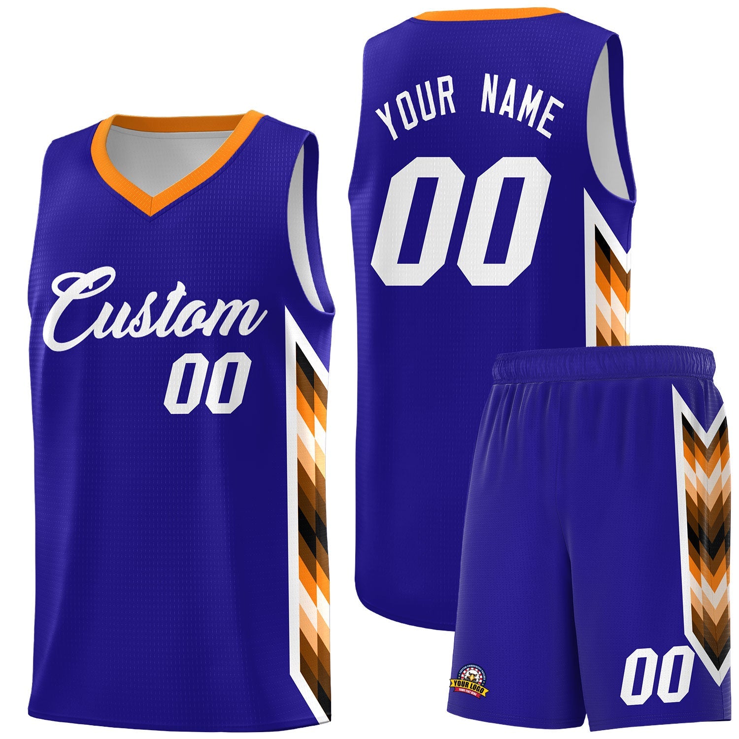 Custom Royal Mosaic Gradient Fashion Sports Uniform Basketball Jersey