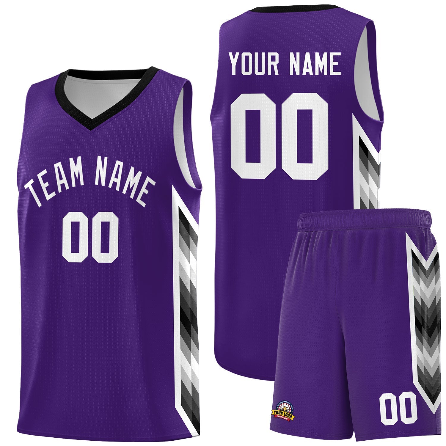 Custom Purple Mosaic Gradient Fashion Sports Uniform Basketball Jersey