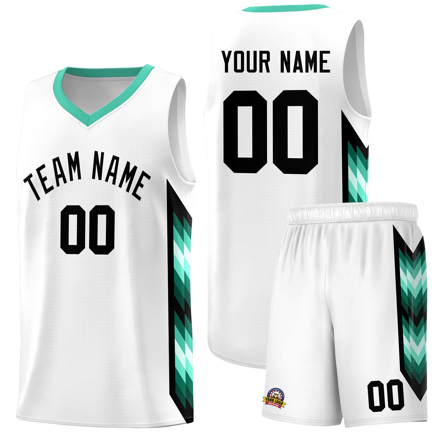 Custom White Mosaic Gradient Fashion Sports Uniform Basketball Jersey