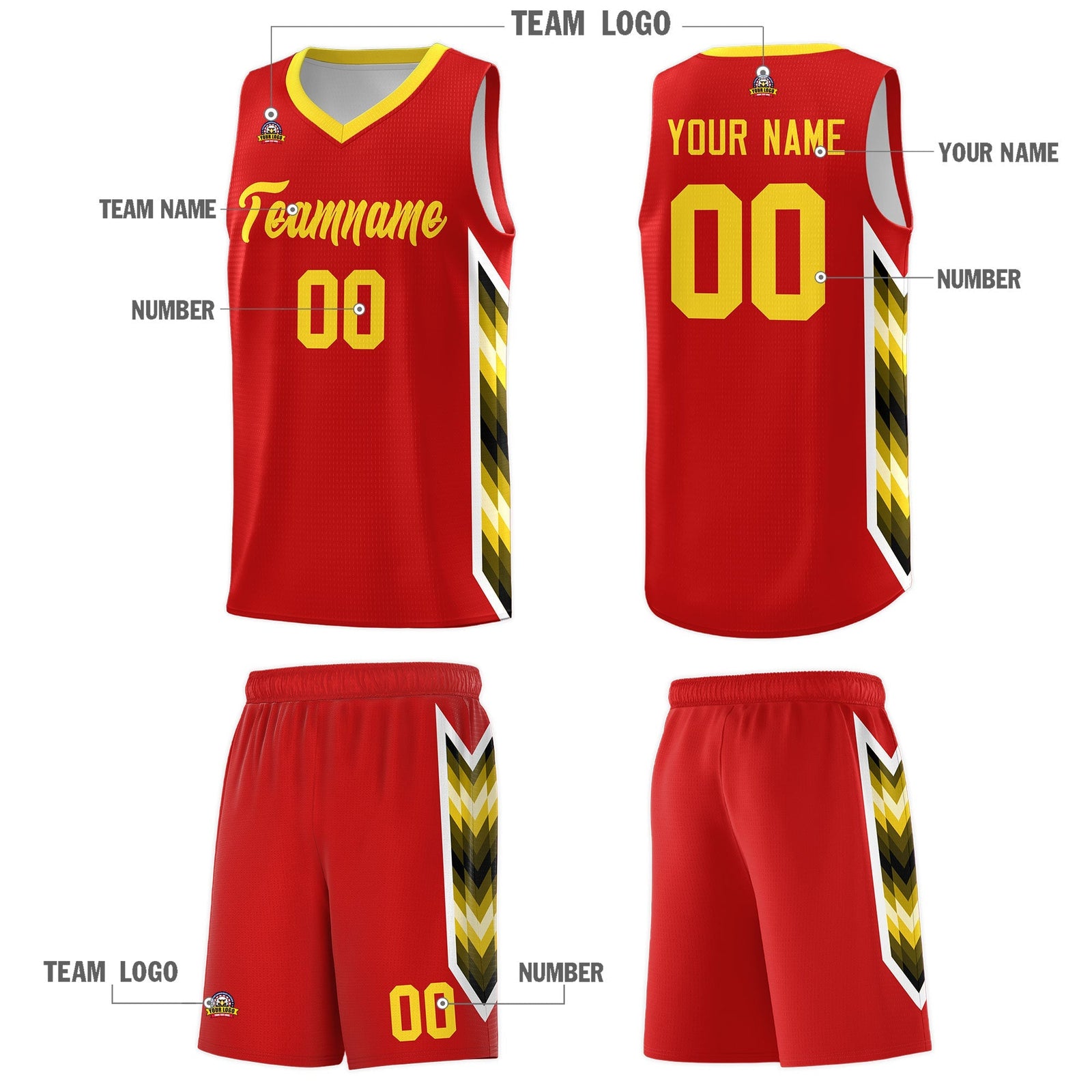 Custom Red Mosaic Gradient Fashion Sports Uniform Basketball Jersey