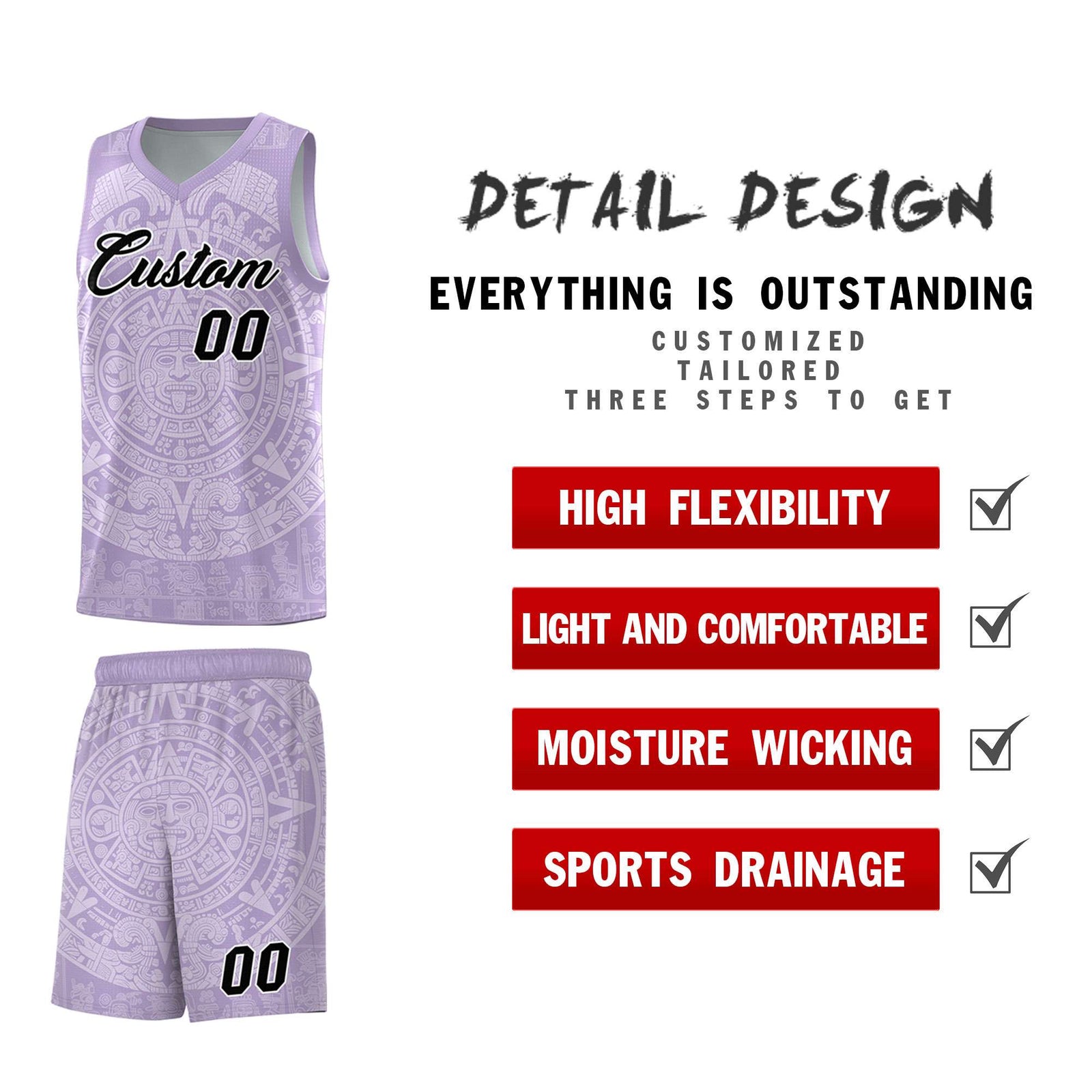 Custom Youth Basketball Jerseys White Aztec Sun Stone Personalized Uniform